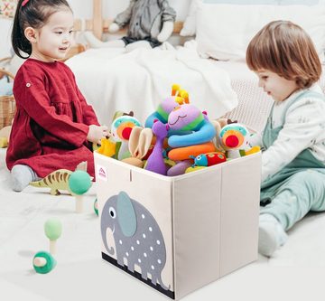 Homewit Allzweckkiste Aufbewahrungsbox Kinder 33x33x33cm ohne Deckel, Spielzeugkiste für Kinderzimmer, Cartoon Faltbar Aufbewahrungswürfel (1 St), Korb zur Aufbewahrung von Kinder Spielsachen