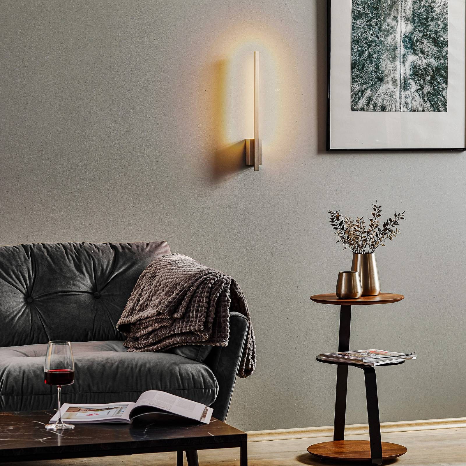 Quitani Wandleuchte Tolu, LED, Metall, Alu warmweiß IP20, LED 6,3 W gesamt, warmweiß