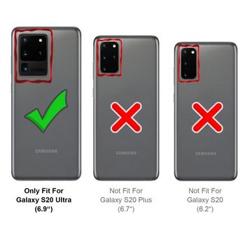 CoolGadget Handyhülle Business Premium Hülle für Samsung Galaxy S20 Ultra 6,9 Zoll, Handy Tasche mit Kartenfach für Samsung S20 Ultra Schutzhülle