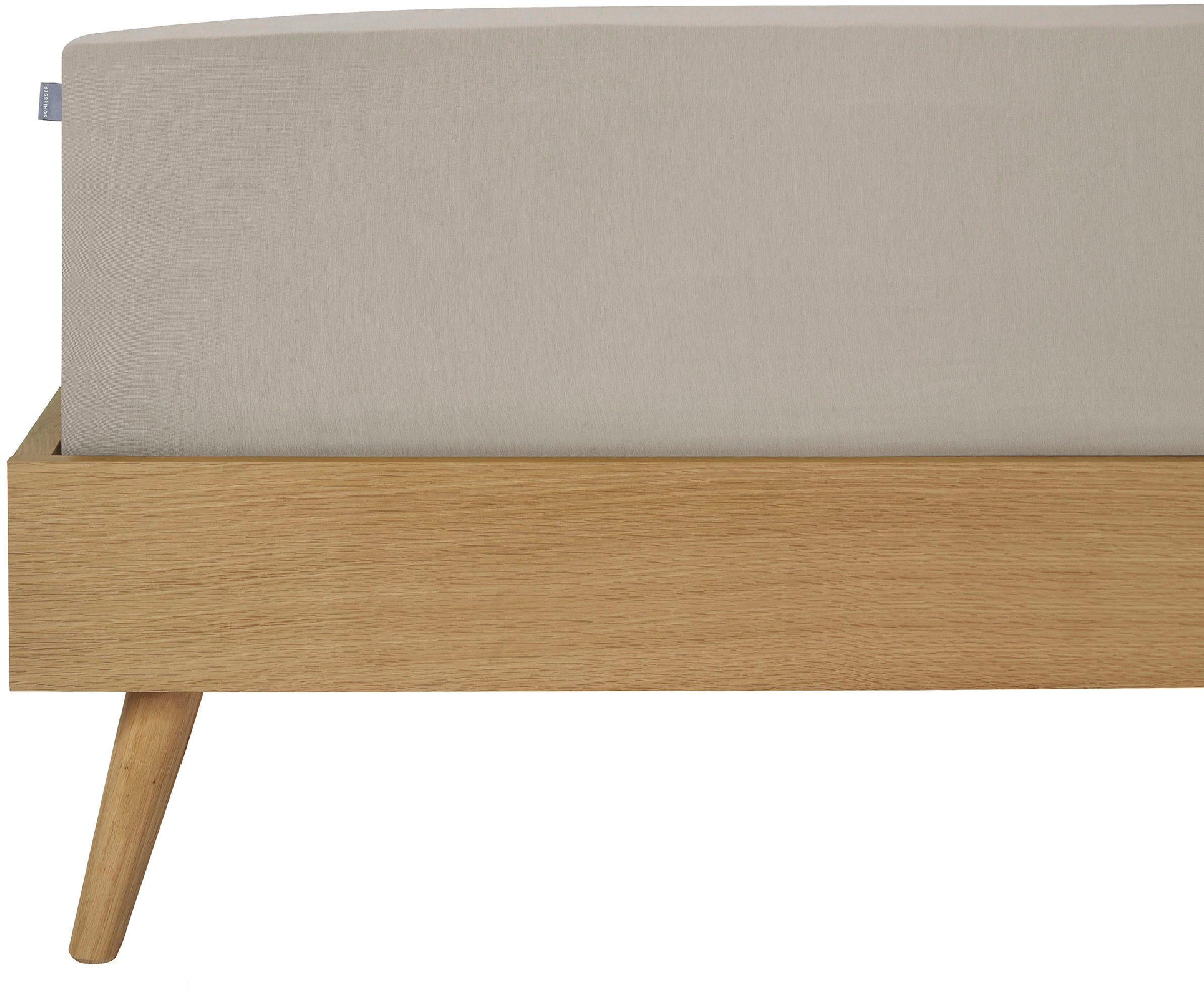 Schiesser Spannbettlaken Elli, Jersey-Elasthan, Gummizug: rundum, (1 Stück), für hohe Matratzen und Boxspringbetten, MADE IN GREEN by OEKO-TEX®