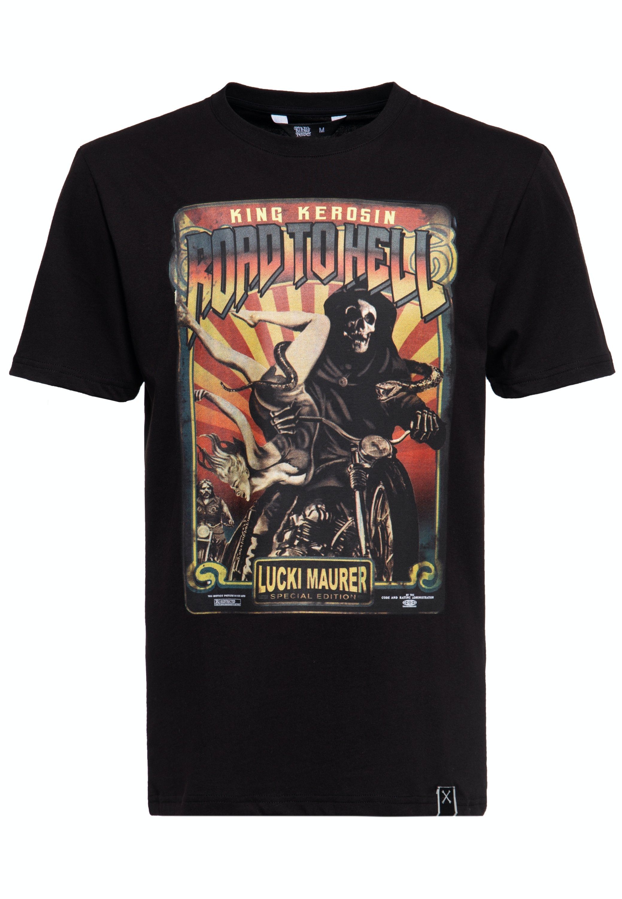 KingKerosin Print-Shirt Road to Hell (1-tlg) Lucki Maurer Special Edition