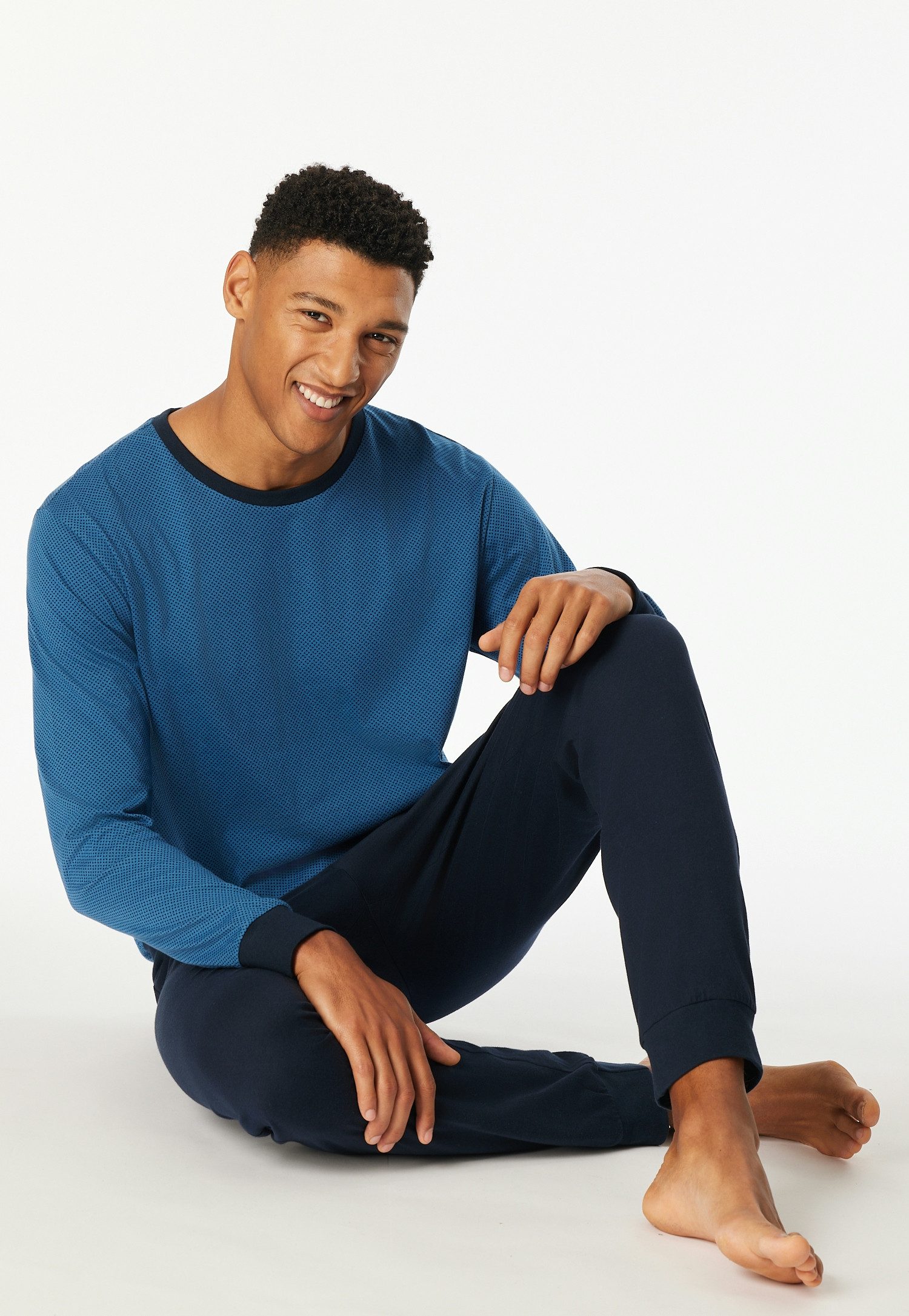 uncover by SCHIESSER Schlafanzug Uncover Nightwear (2 tlg) Langarm, Rundhals-Ausschnitt, Single Jersey-Qualität, weich