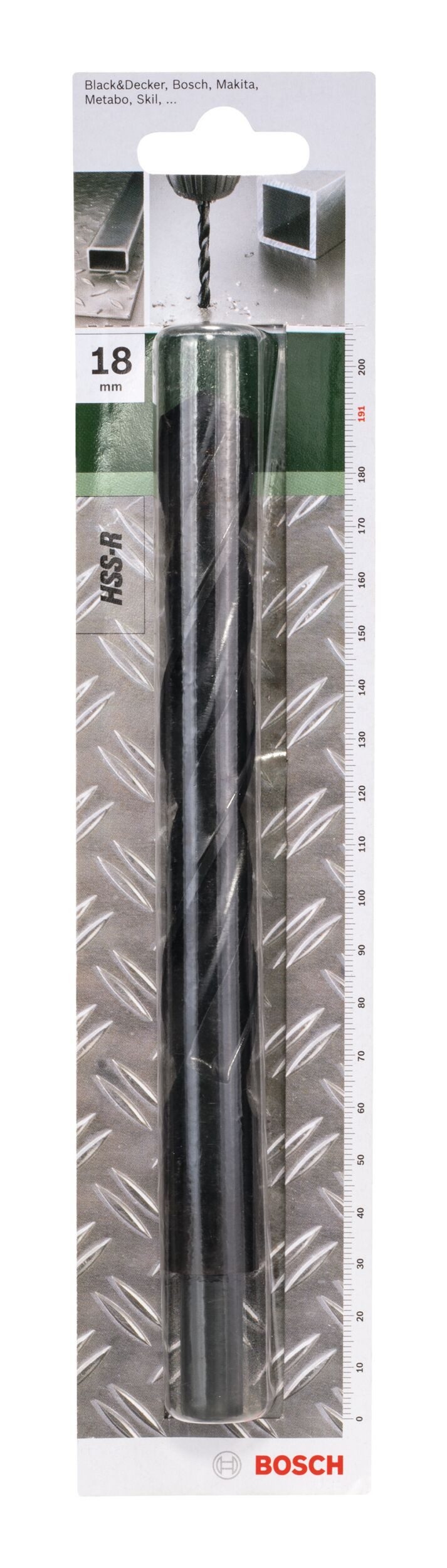 BOSCH Metallbohrer, HSS-R, DIN 338, 18 x 191 mm