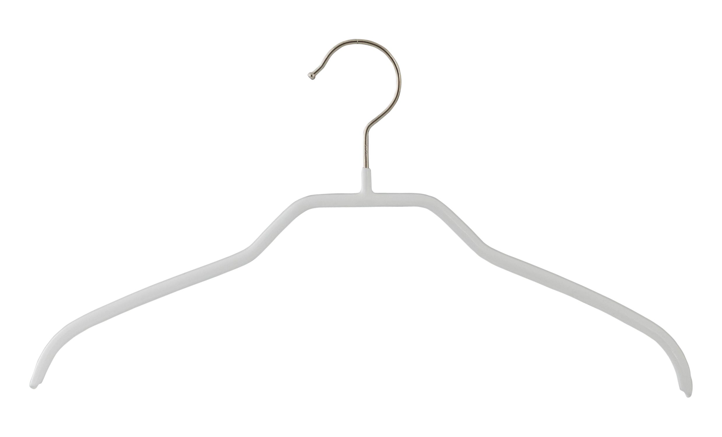 MAWA Kleiderbügel MAWA Silhouette F Kleiderbügel aus profiliertem Stahlband, ganzflächig rutschhemmend ummantelt, drehbarer Haken geeignet für Kinderbekleidung, Oberbekleidung, 10 Stück Weiß