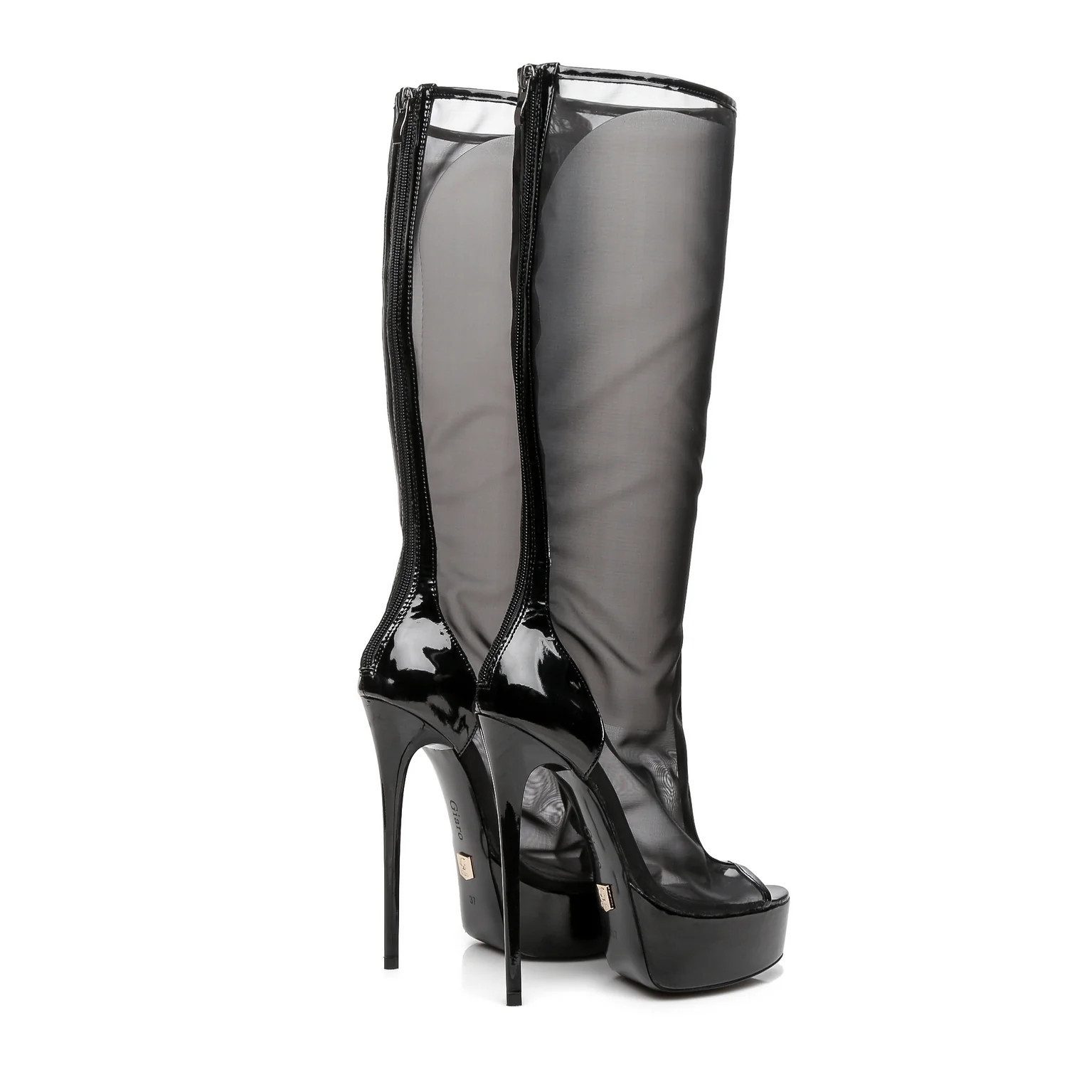 Giaro DAKOTA High-Heel-Stiefel 16 cm Absatzhöhe, 4 cm Plateau, transparenter Schaft