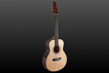 Shaman Westerngitarre BB1E-N Lil'D Shortscale Gitarre mit Elektronik - Korpusform Mini Jumbo, Piezo-Tonabnehmer und Preamp mit Stimmgerät