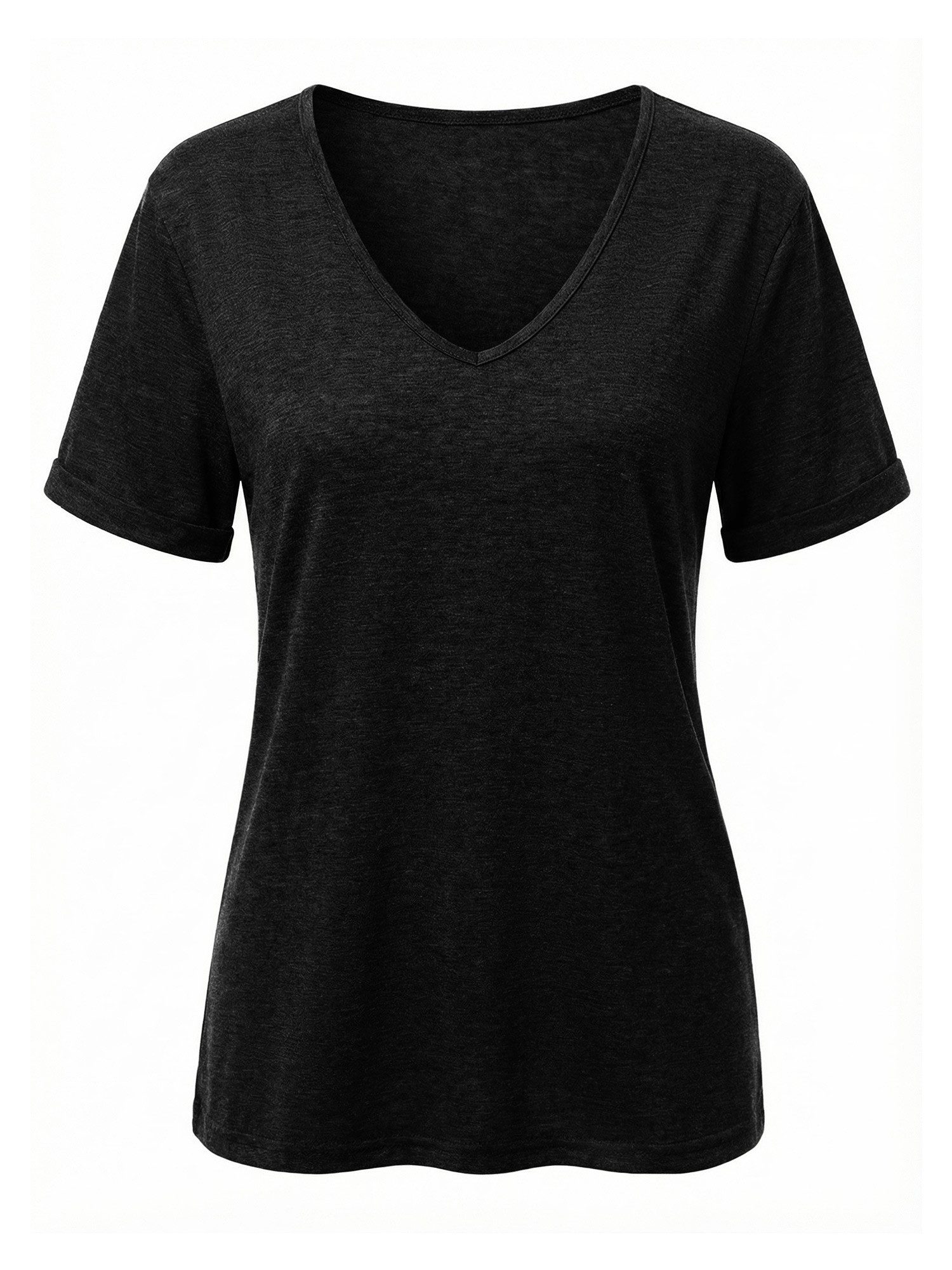 Imily Bela T-Shirt Damen Modische Kurzarmtops mit tiefem V-Ausschnitt (Pack günstig online kaufen