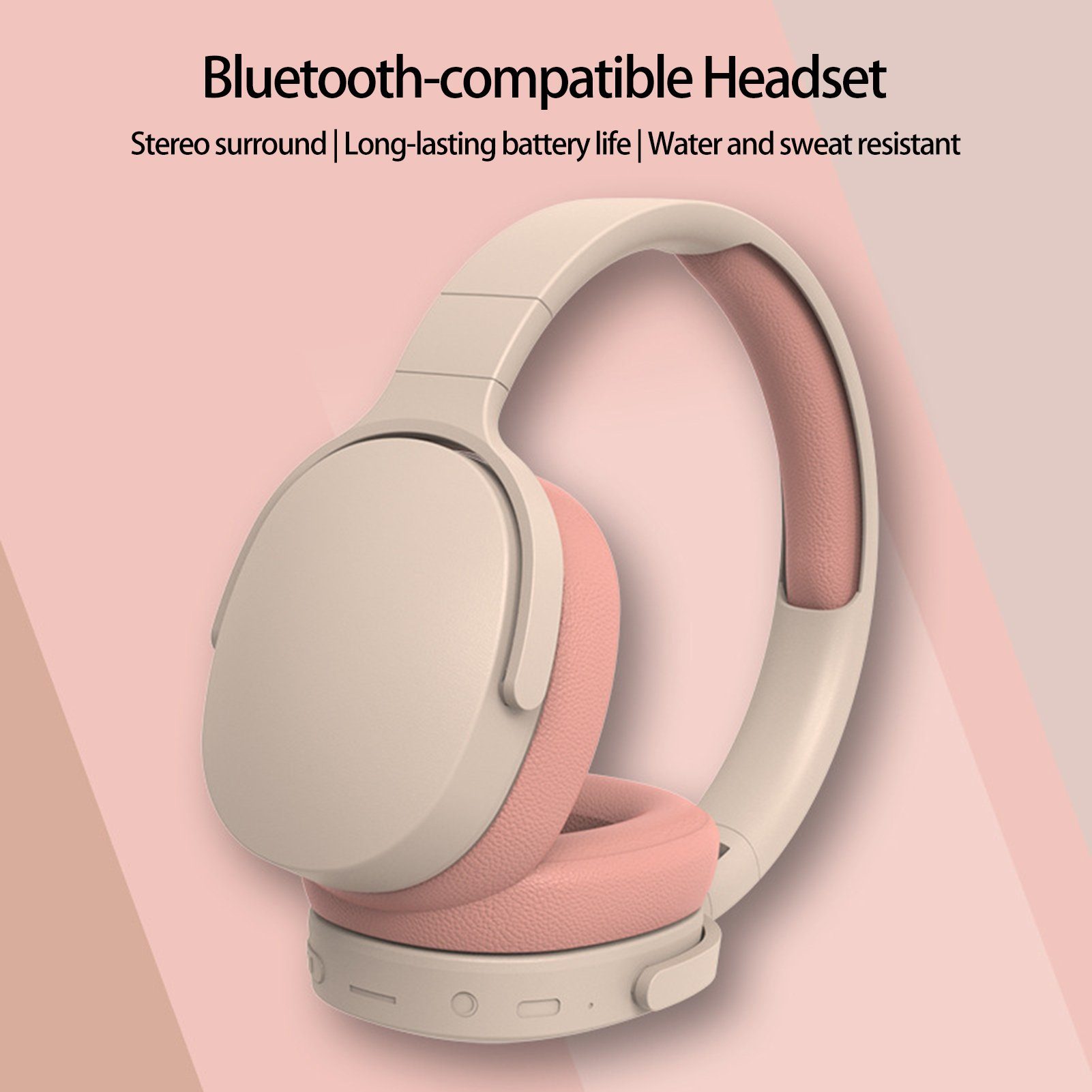 Blau Rutaqian Kopfhörer,HiFi Bluetooth Kopfhörer, Faltbare (Bluetooth) Bluetooth-Kopfhörer Kabellose Stereo Headset