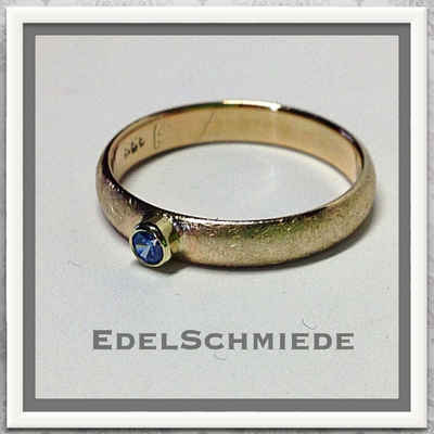 Edelschmiede925 Schmuckset Edelschmiede925 Goldring 333 mit blauem Zirkonia - Ringgröße 60