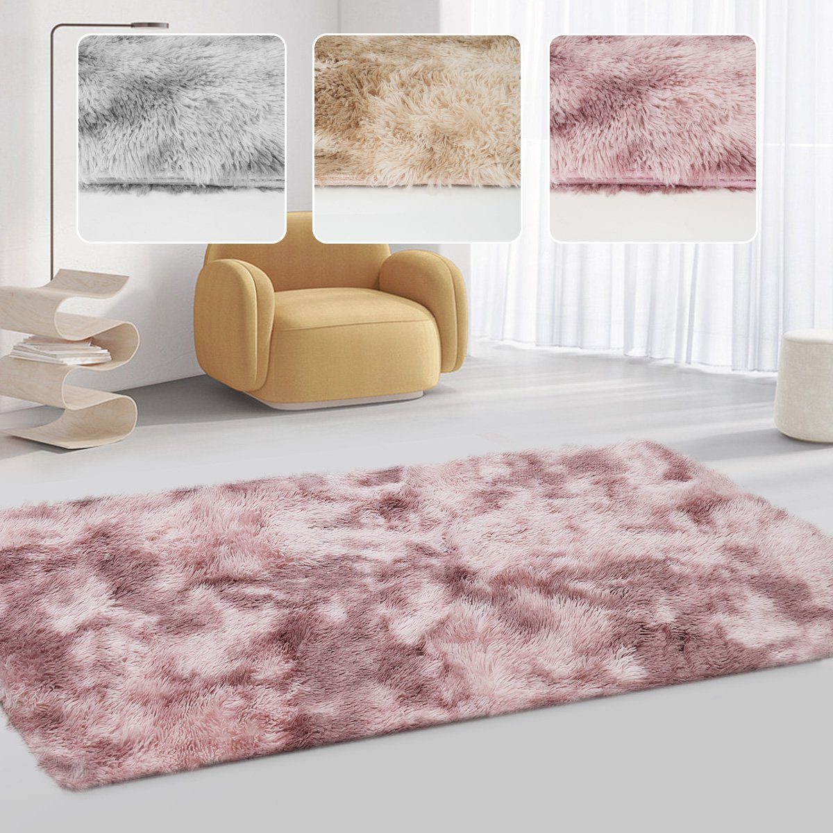 MULISOFT Langflor-Teppich Superweicher flauschiger moderner Schlafzimmertep günstig online kaufen