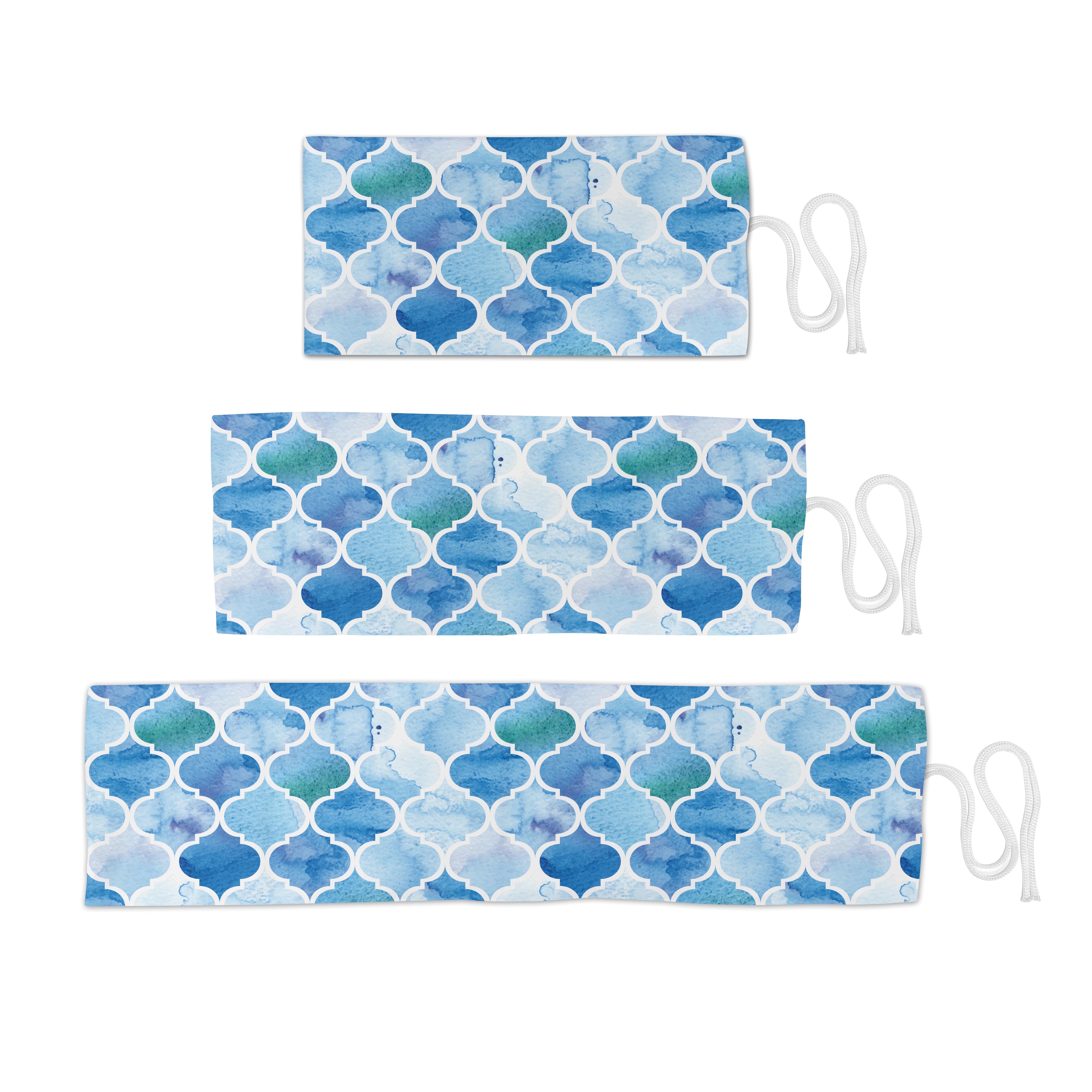 Hellblau Organizer, langlebig Mosaik-Muster und marokkanisch tragbar Stiftablage Abakuhaus Segeltuch Federmäppchen