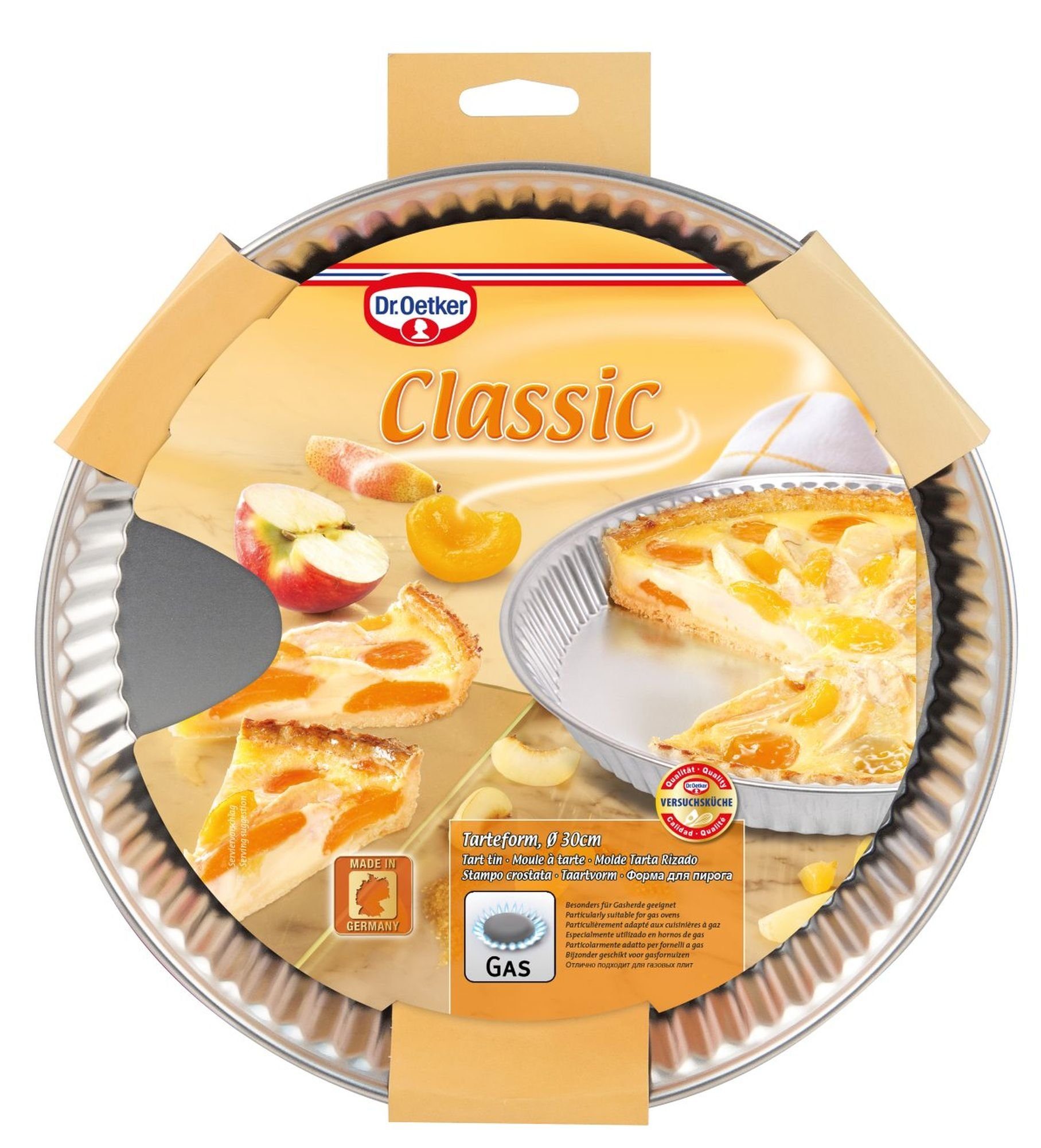 Dr. Oetker Küchenhelfer Obstkuchenform Obstkuchenform Backform 30 cm Classic besonders für Gasherd Dr.