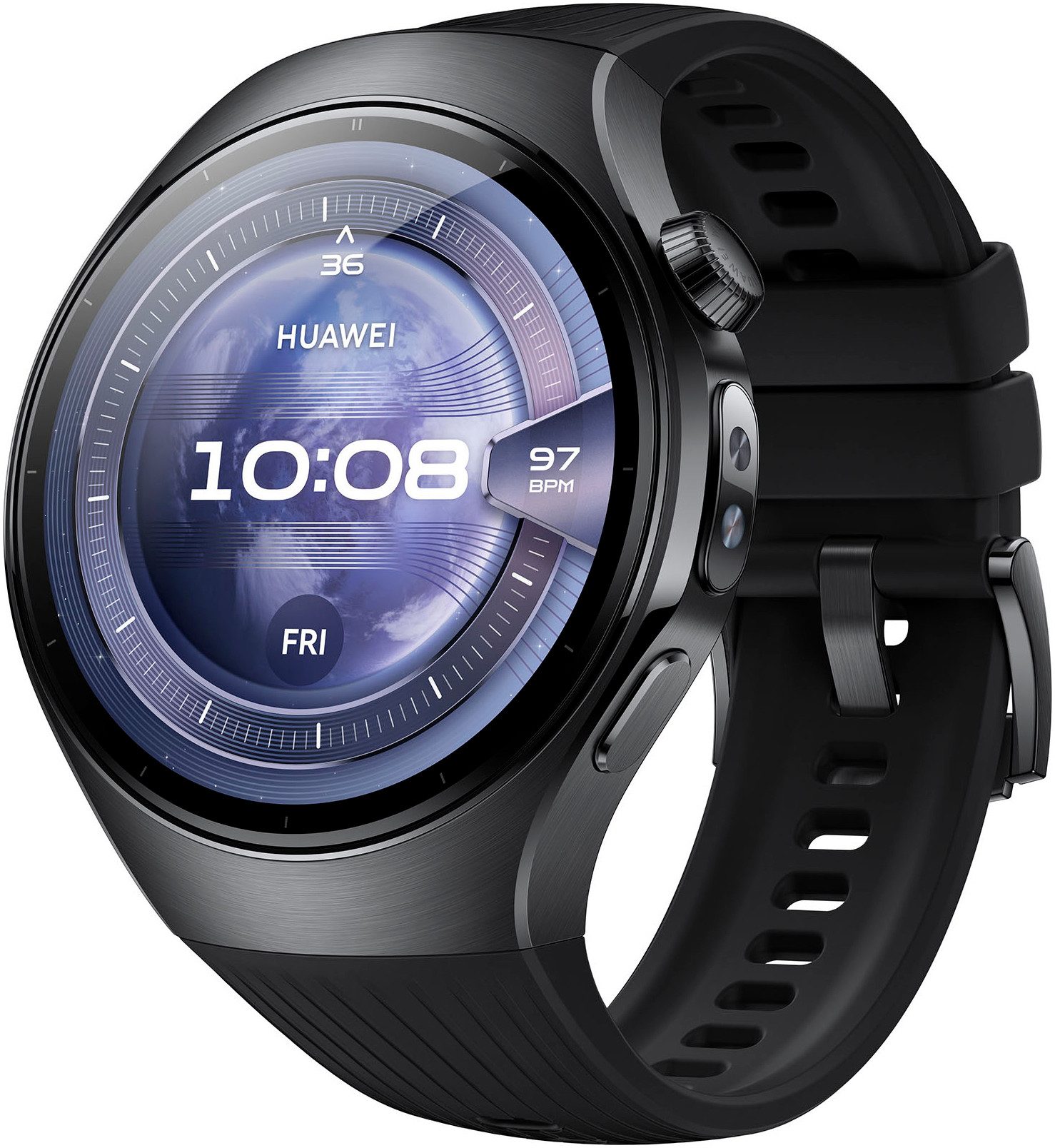 Huawei WATCH 5 46mm Smartwatch (3,8 cm/1,5 Zoll), X-TAP, Health Glance, 316L Edelstahl, Kompatibel mit iOS & Android