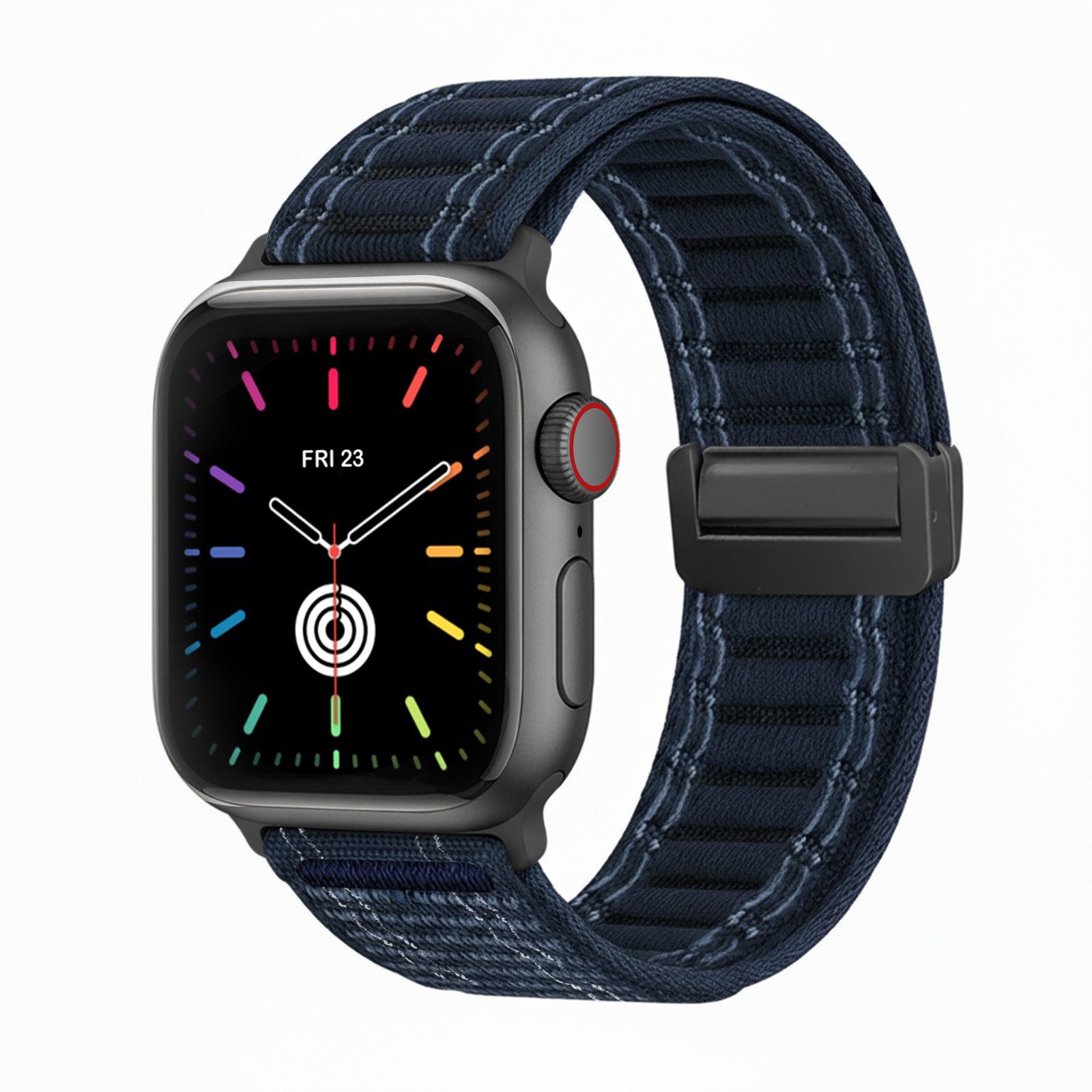 Tec-Expert Smartwatch-Armband für Apple Watch Series 7 45 mm Armband Ersatz Wechsel Band, Nylon Textil mit Magnetverschluss, stufenlos Verstellbar atmungsaktiv