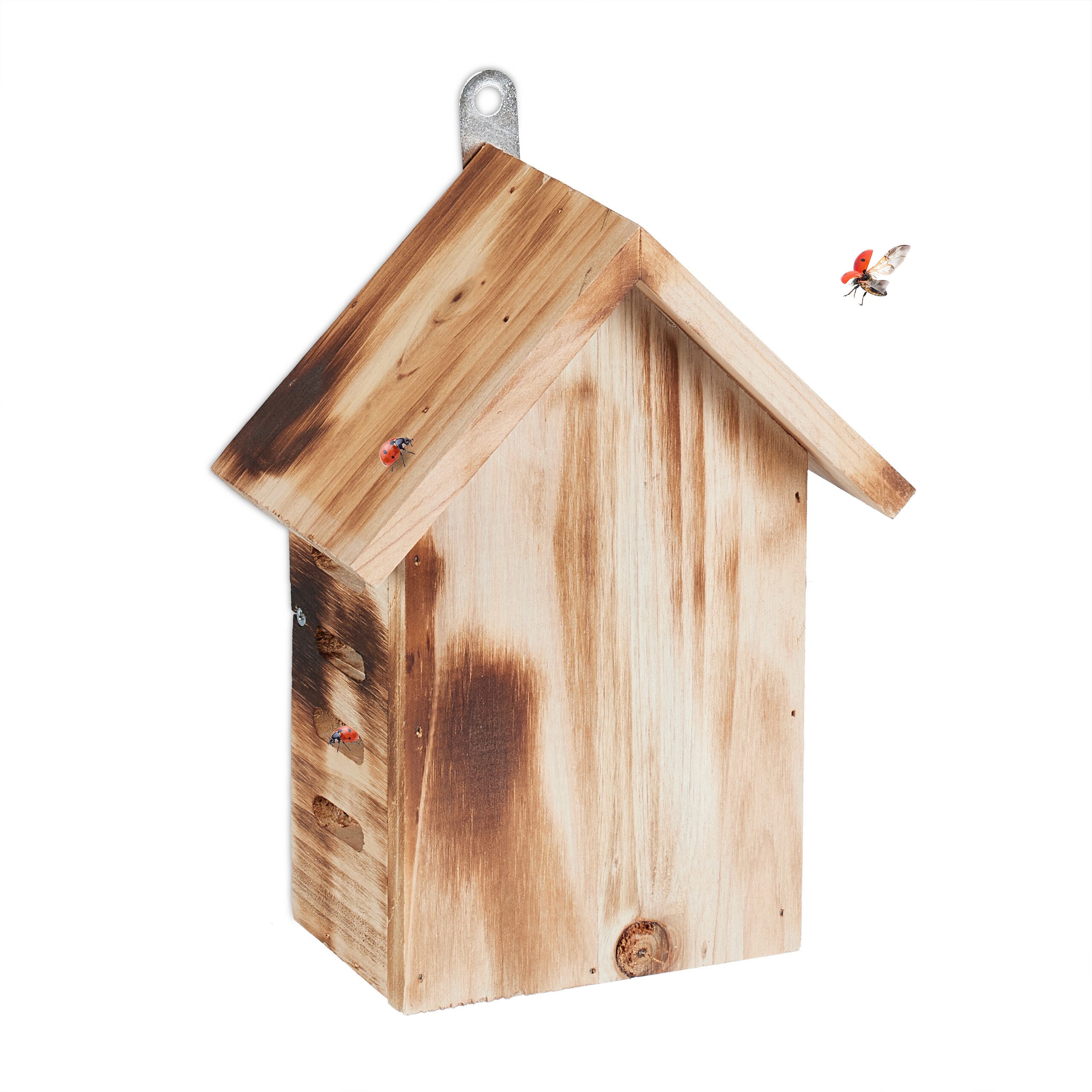 relaxdays Insektenhotel Marienkäferhaus aus Holz, (1-St)