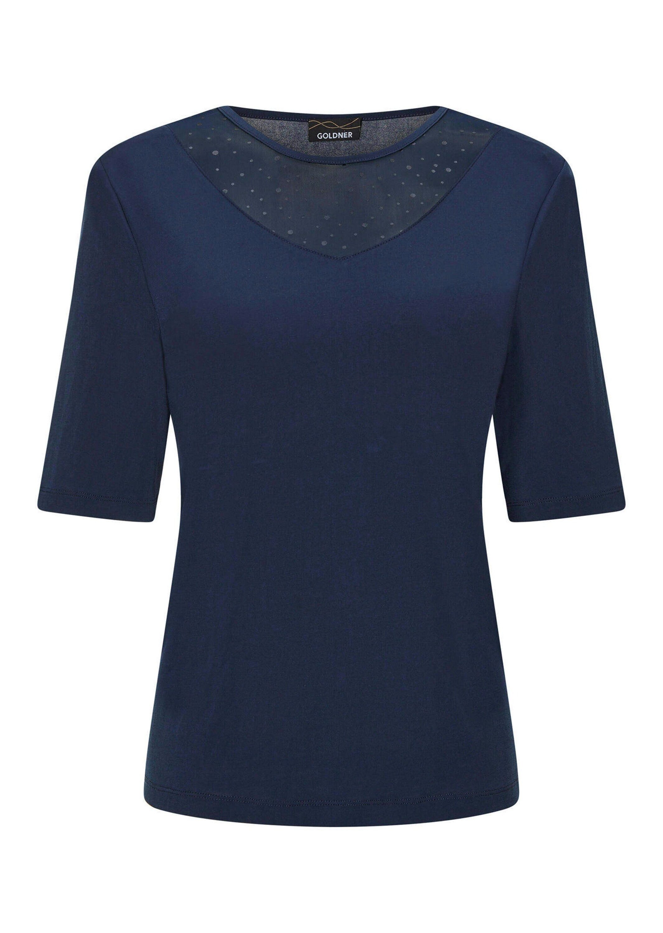 T-Shirt Elegantes Halbarmoberteil mit Mesh