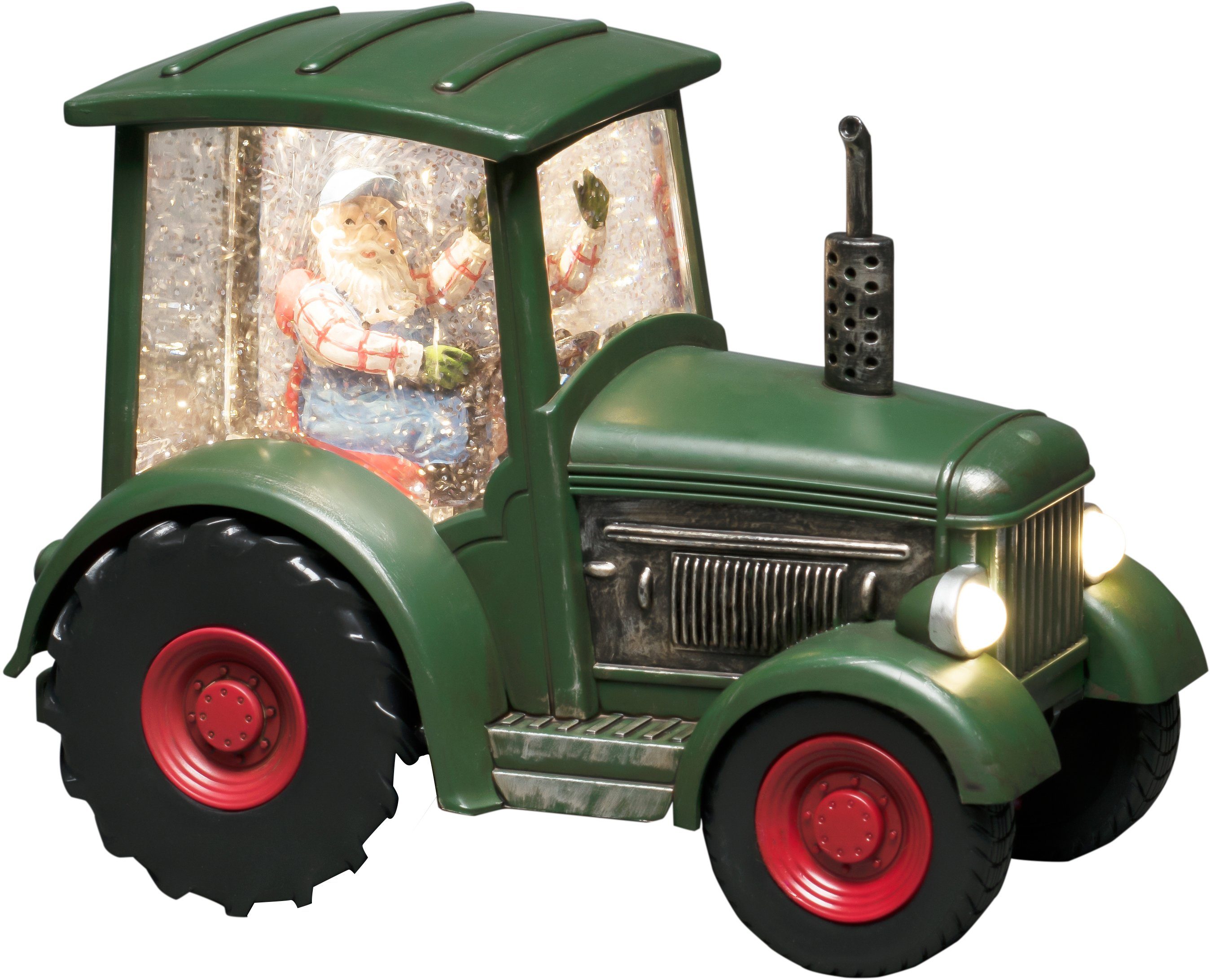 KONSTSMIDE LED Dekolicht Weihnachtsdeko, Timerfunktion, LED fest integriert, Warmweiß, LED Traktor mit altem Mann, für den Innenbereich, wassergefüllt