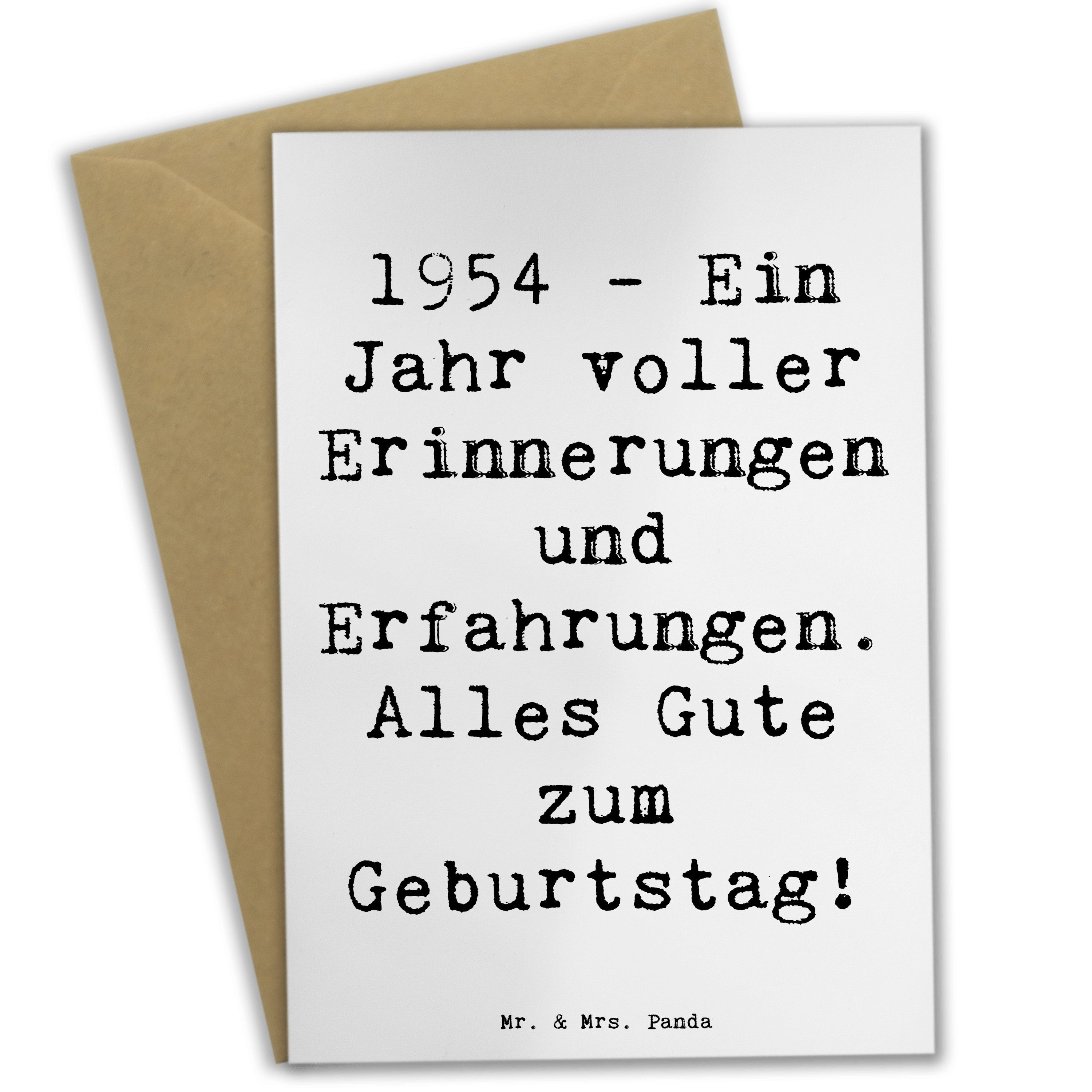 Grußkarte Spruch 1954 Geburtstag - Weiß - Geschenk, Vintage, 50er Jahre, Jubilä