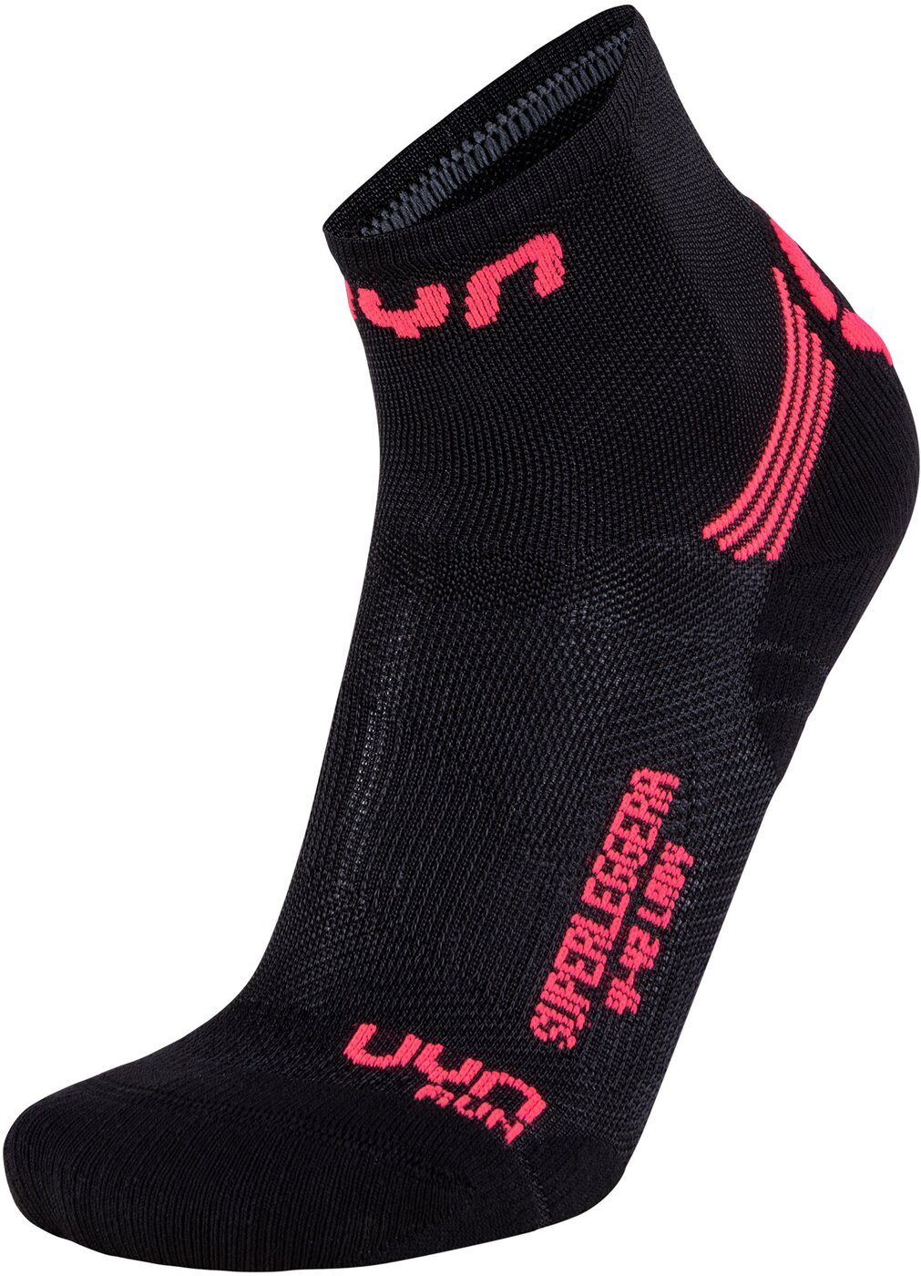 Laufsocken UYN LADY RUN SUPERLEGGERA SOCKS B437 Black/Coral Fluo