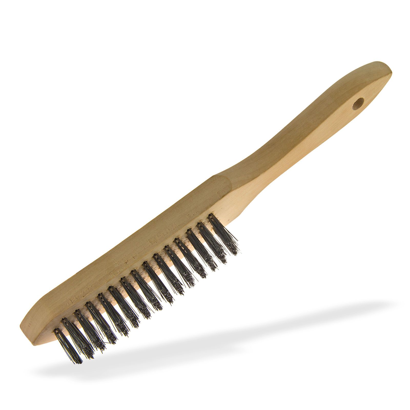 DEMA Drahtbürste Stahldrahtbürste 4-reihig Holzgriff DSDB4H