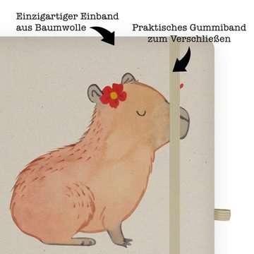 Mr. & Mrs. Panda Notizbuch Capybara Blume - Transparent - Geschenk, Kladde, Gute Laune, Tiere, E Mr. & Mrs. Panda, Personalisierbar