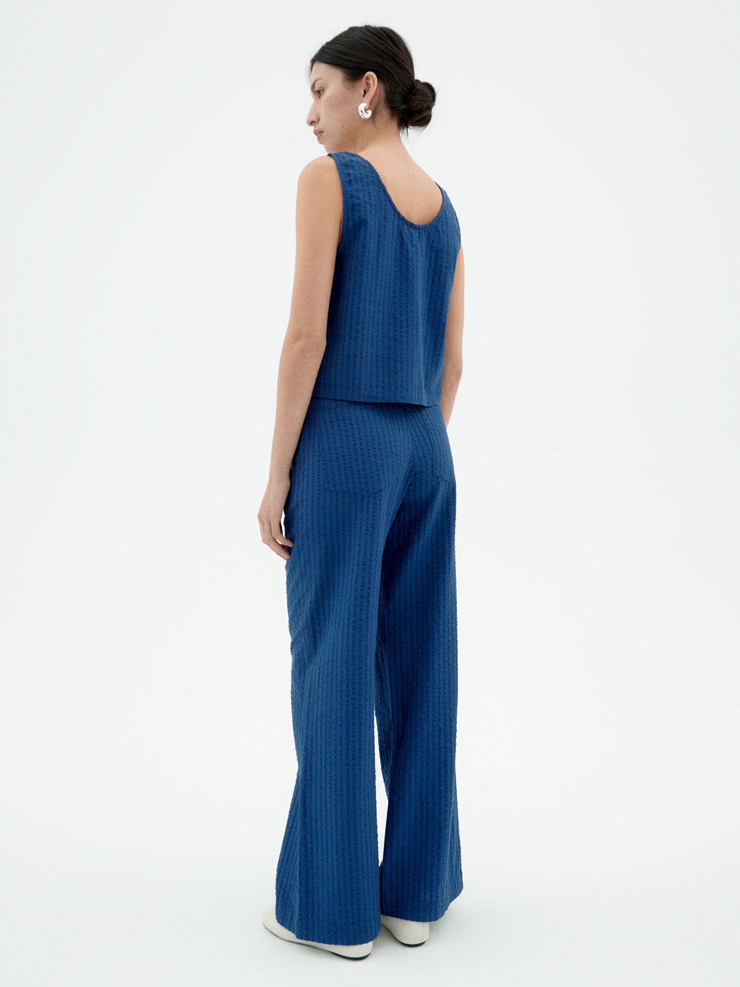 Thinking Mu Trägertop Cobalt Seersucker Justine Top