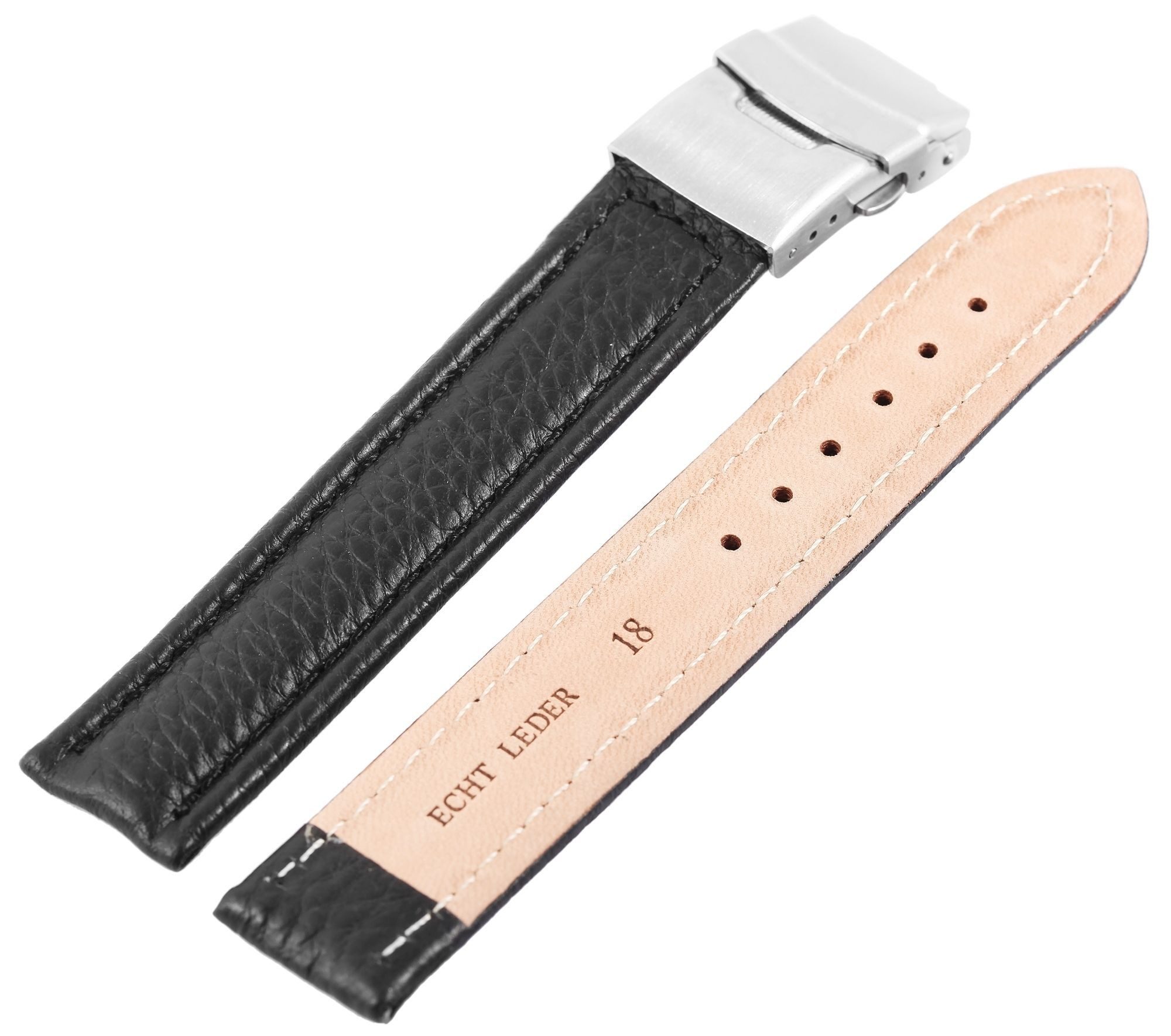 STEINMEISTER Uhrenarmband aus Echtleder mit Faltschließe