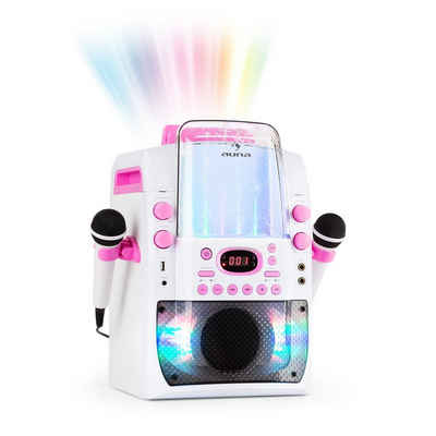 Auna Kara Liquida BT Karaoke-Anlage Lichtshow Wasserfontäne Bluetooth weiß/pink Party-Lautsprecher (0 W)