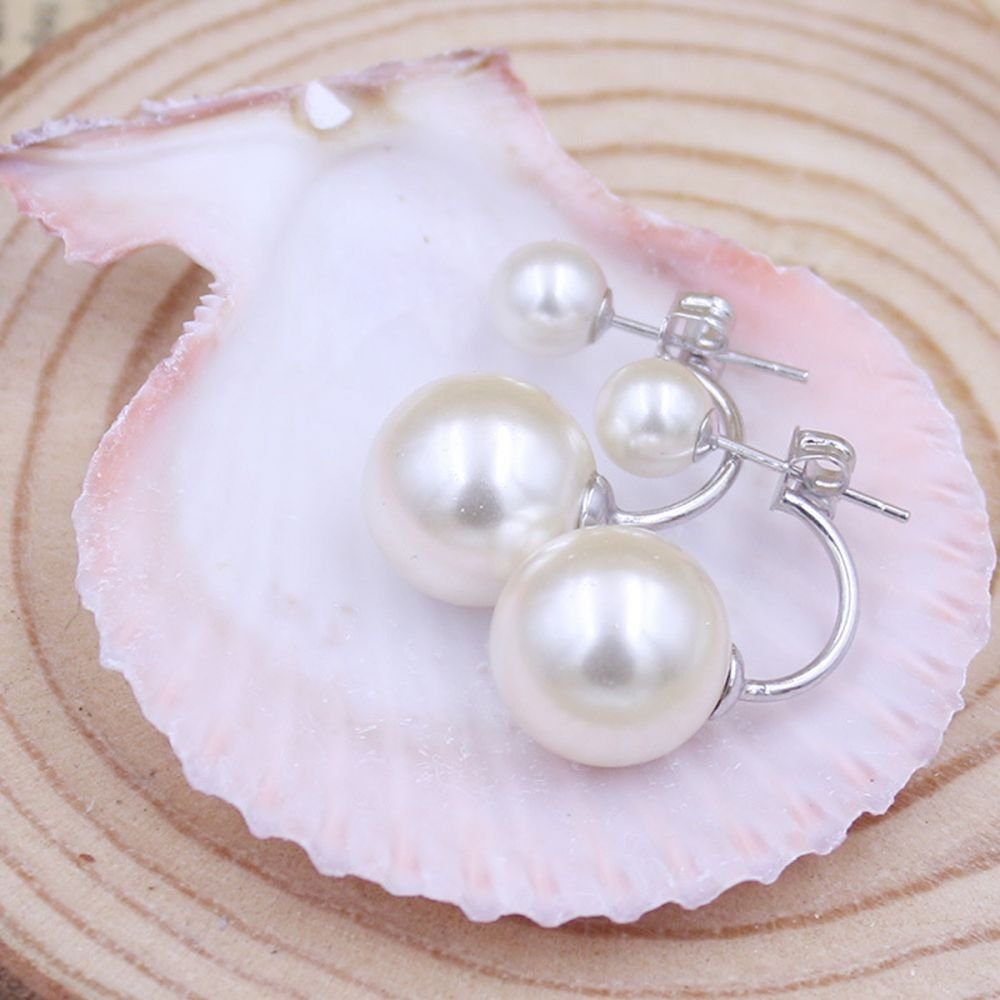 Silber Ohrringe, Sterling Perlen 925 Perlen 6+8/10/12mm Ohrring-Set Damen Lubgitsr Ohrringe
