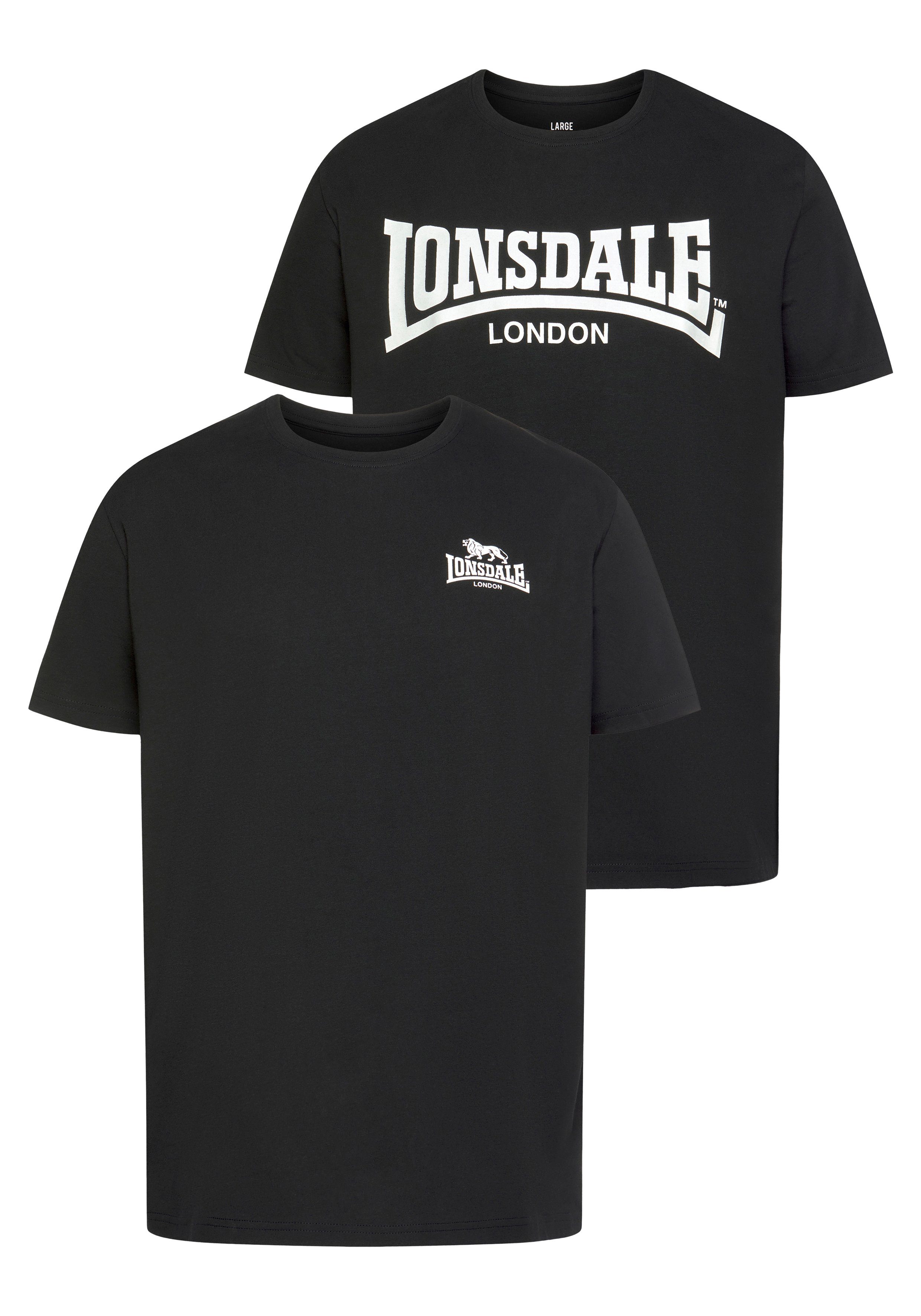 2-tlg., 2er-Pack) PIDDINGHOE T-Shirt (Packung, Lonsdale