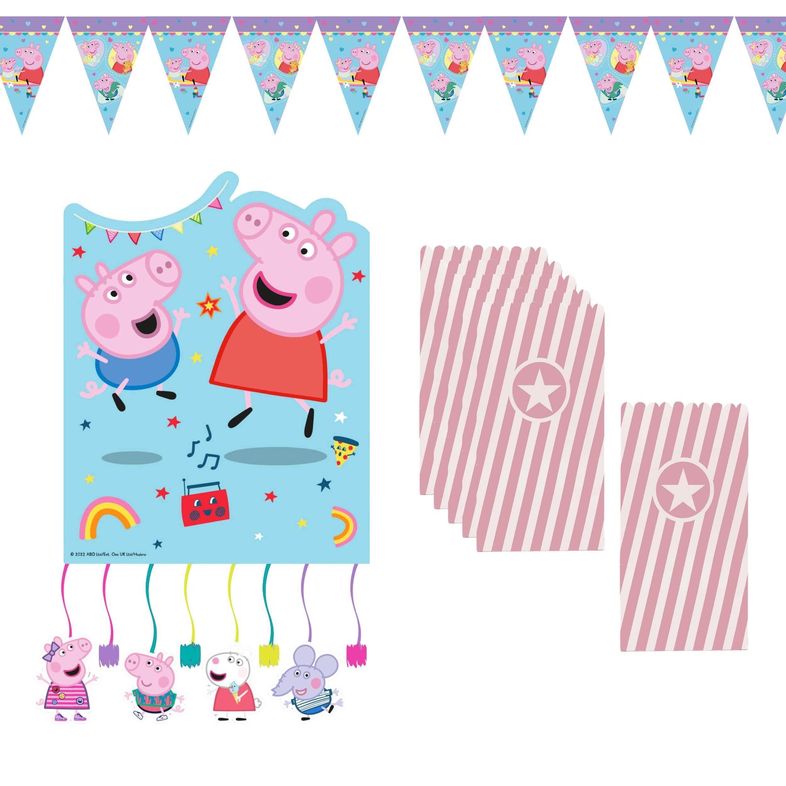 Procos Einweggeschirr-Set 8-tlg. Peppa Pig Made With Love Partyset für Kindergeburtstag, 6 Personen