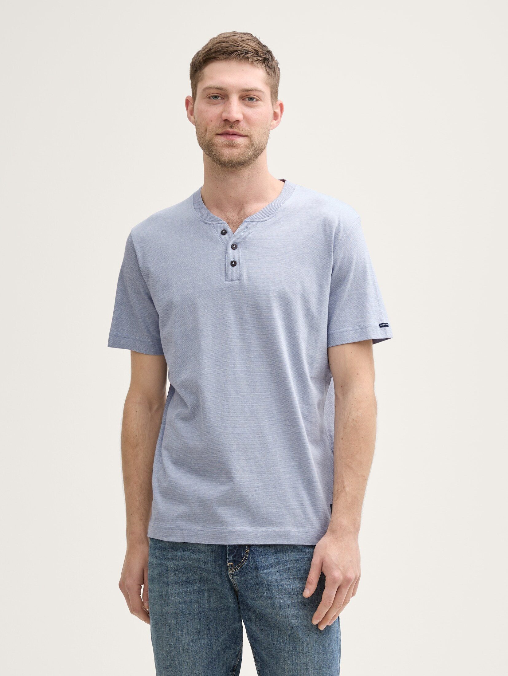 TOM TAILOR T-Shirt Henley T-Shirt aus günstig online kaufen