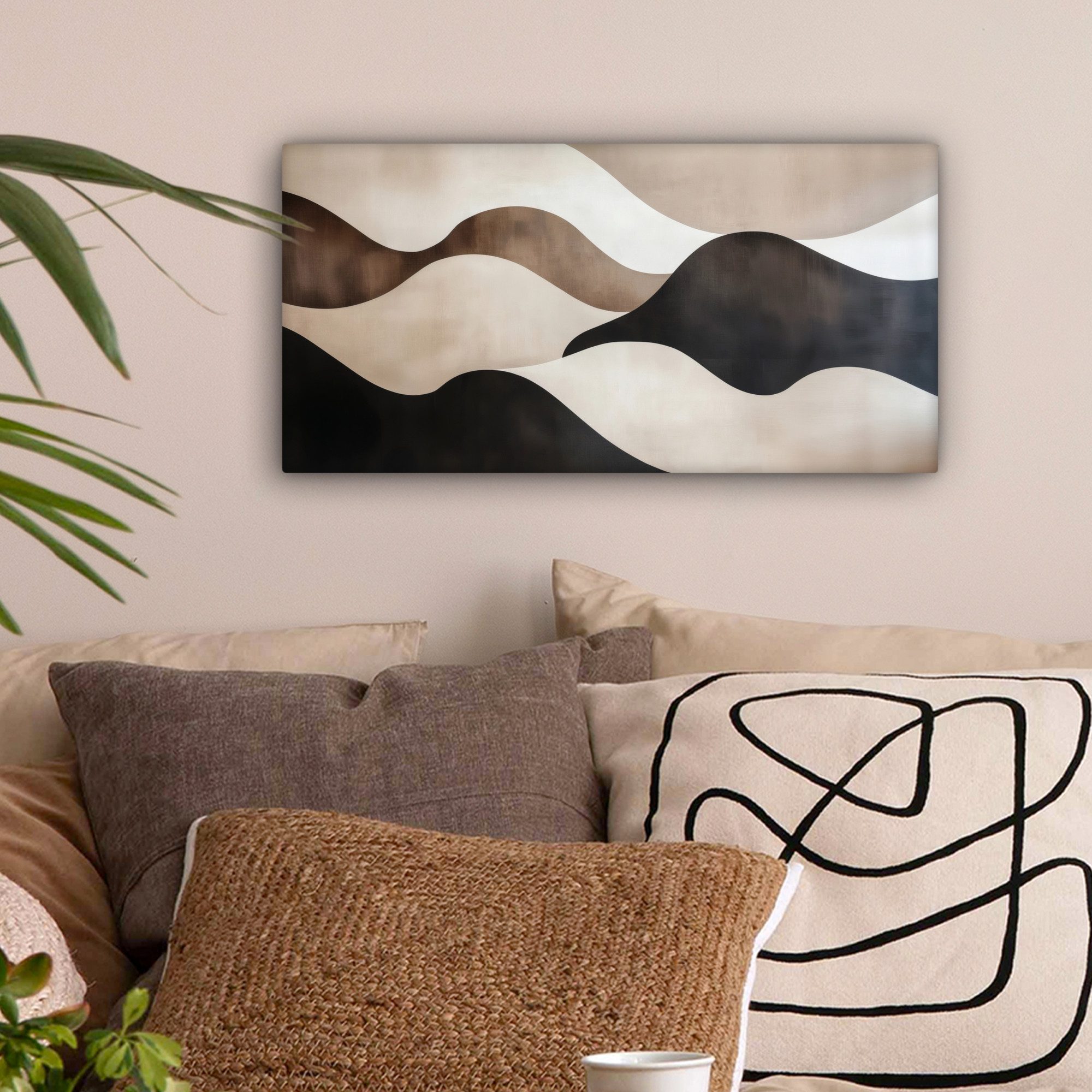 OneMillionCanvasses® Leinwandbild Panorama Wellen - Abstrakt günstig online kaufen