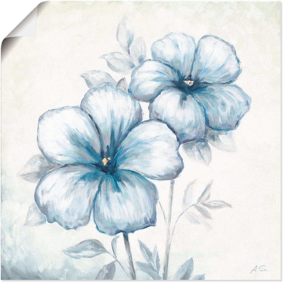 Artland Wandbild Blauer Mohn, Blumen (1 St), als Leinwandbild, Poster,  Wandaufkleber in verschied. Größen