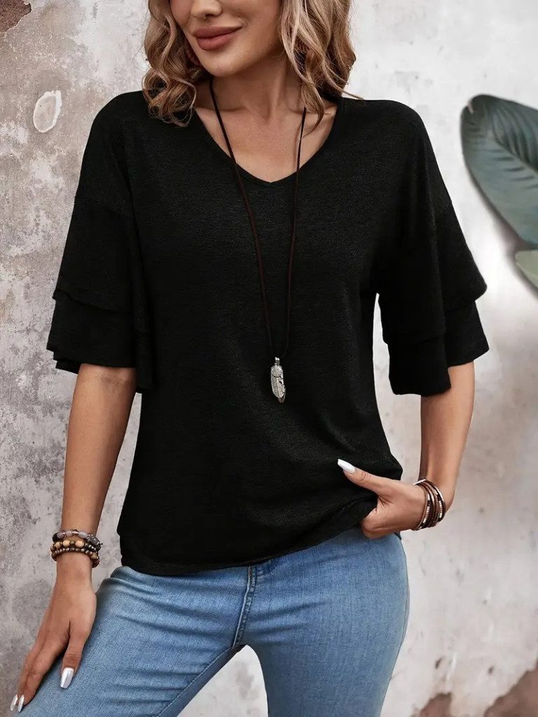 Moda Yakamoz Blusentop JANE'S Damen Kurzarm günstig online kaufen