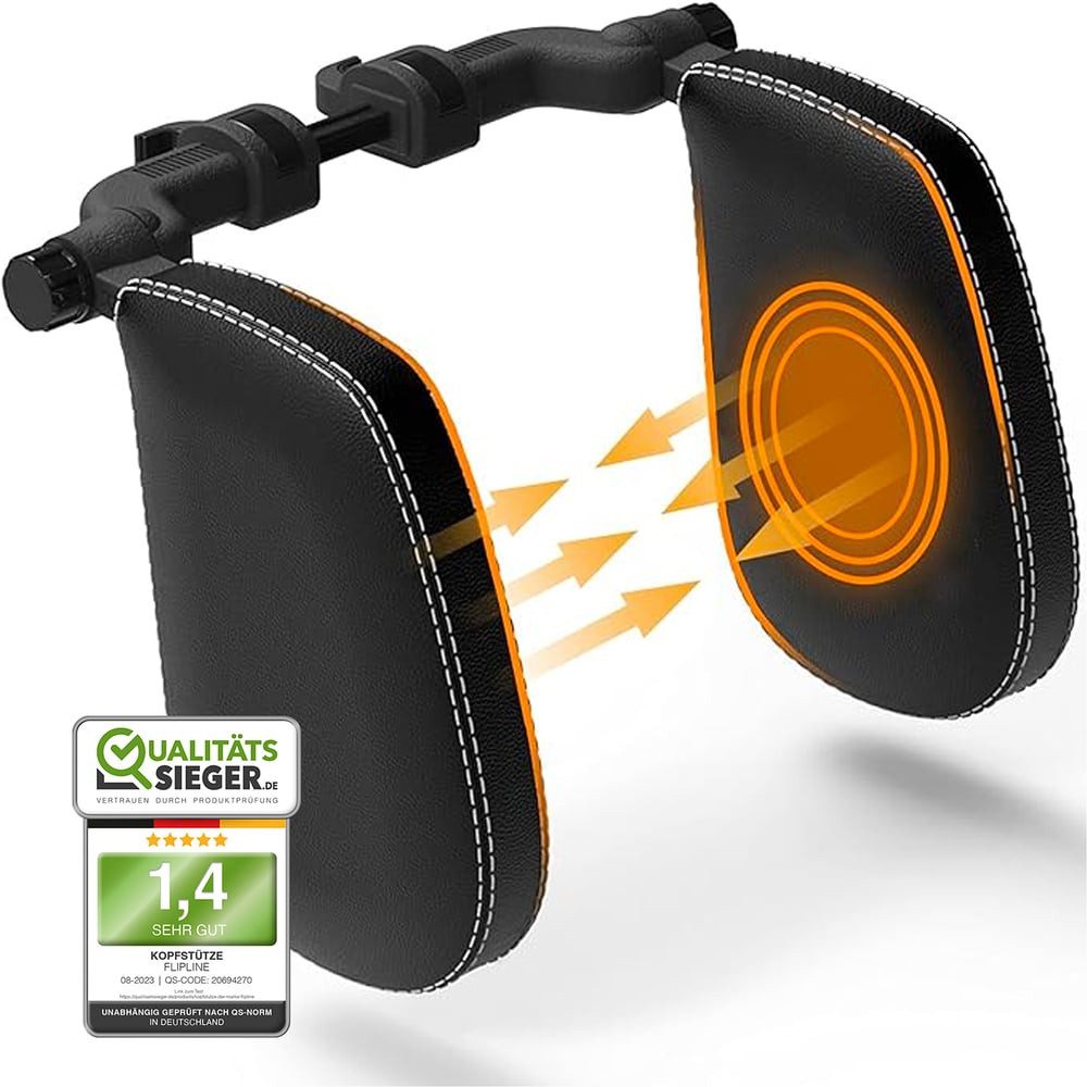 FLIPLINE® Kopfstütze Leder, (1 St), bequemer Halt für längere Autofahrten