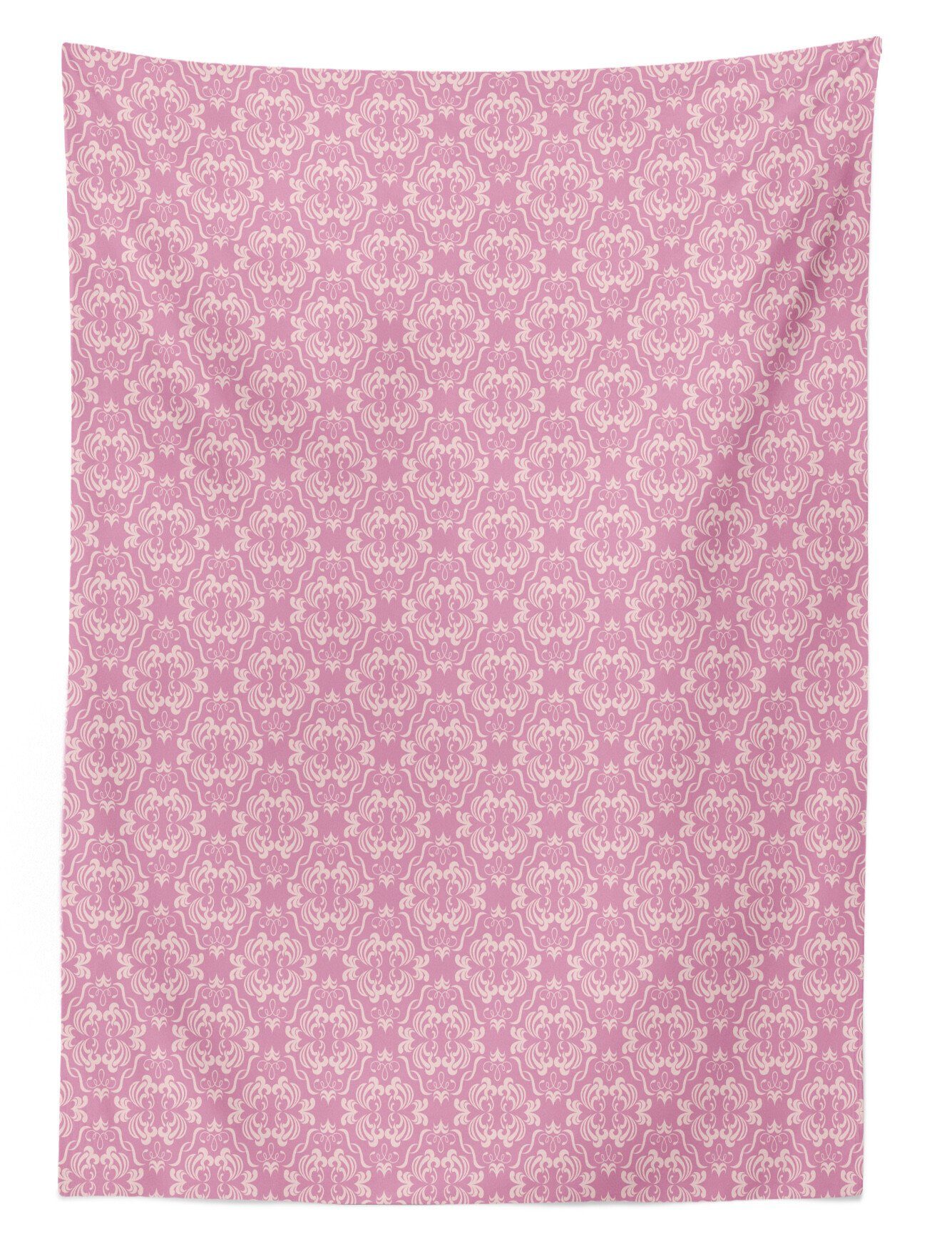 Abakuhaus Tischdecke Romantische Damast den geeignet Waschbar Für Außen Bereich Abstrakt Rosa Klare Farben, Farbfest Curvy