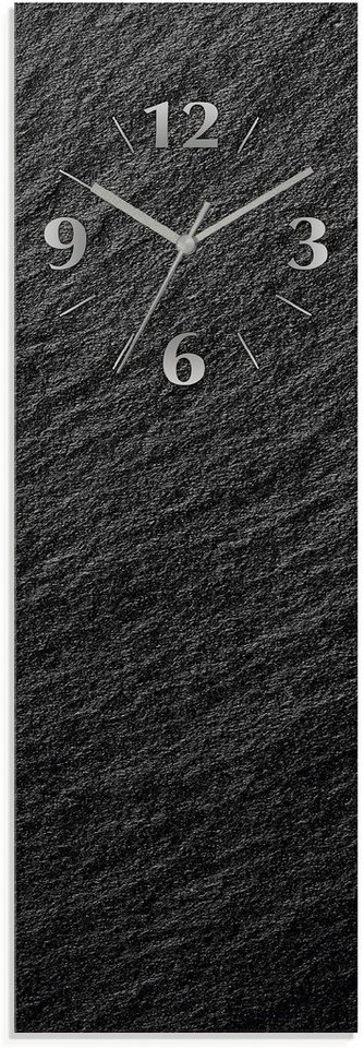 Artland Wanduhr Schiefer (wahlweise mit Quarz- oder Funkuhrwerk, lautlos  ohne Tickgeräusche), Moderne Wanduhr mit gut ablesbarem Zifferblatt, 20x60  cm