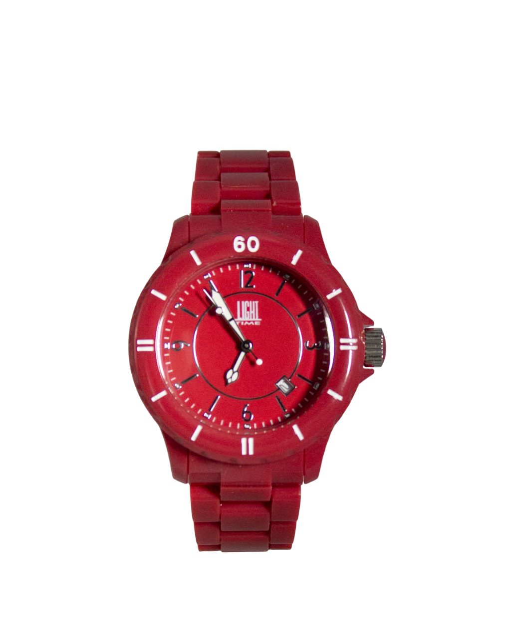 Light Time Quarzuhr Armbanduhr Herren Kunststoff Datum Rot L116RED