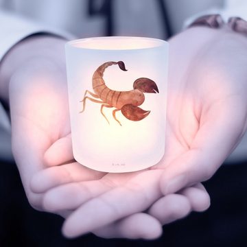 Mr. & Mrs. Panda Windlicht Sternzeichen Skorpion Classic - Transparent - Geschenk, Teelichthalte (1 St), Liebevolles Design