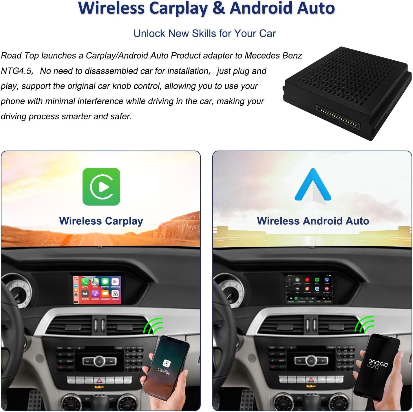 Benz A Mercedes ML E Drahtlos C CarPlay Für CLA B GLK GABITECH Android SLK Auto Einbau-Navigationsgerät