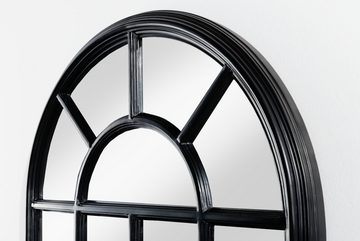 riess-ambiente Wandspiegel CASTILLO 140cm schwarz (Einzelartikel, 1-St), Wohnzimmer · groß · halbrund · mit Rahmen · Fenster-Design · Deko