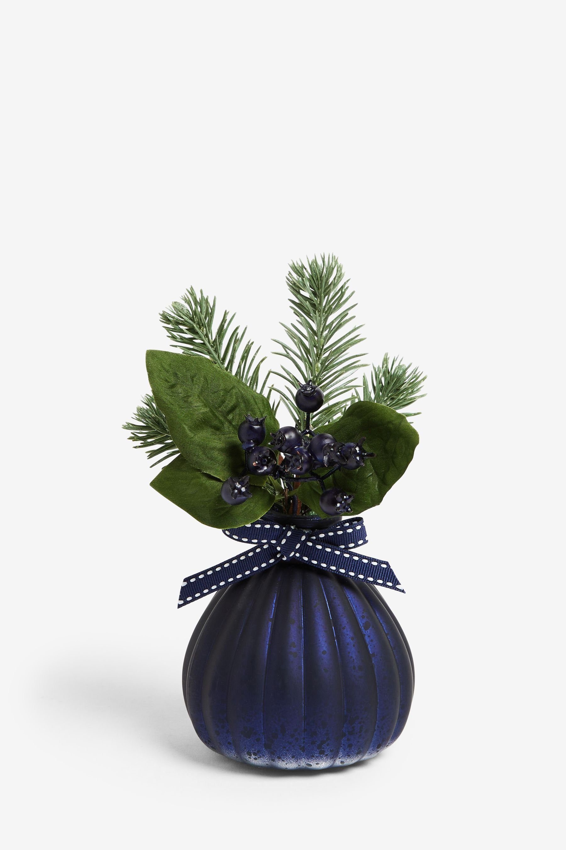 Gestecke Künstliches Mini-Weihnachtsgesteck, Next Navy | Kunstpflanzen