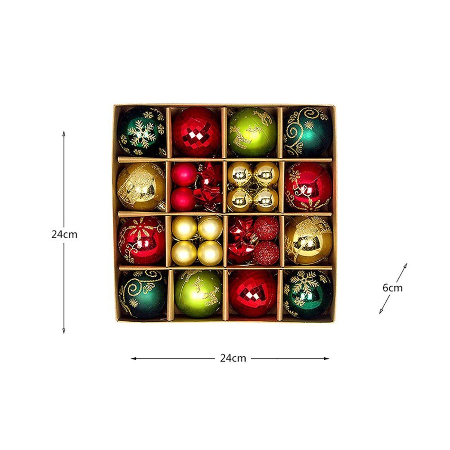 Stück Ornamente Weihnachtsbaumkugel Weihnachtsbaumkugel autolock rot Weihnachtskugeln, 44