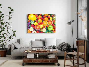 Sinus Art Leinwandbild 120x80cm Wandbild auf Leinwand Früchte Obst Farbenfroh Bunt Küche, (1 St)