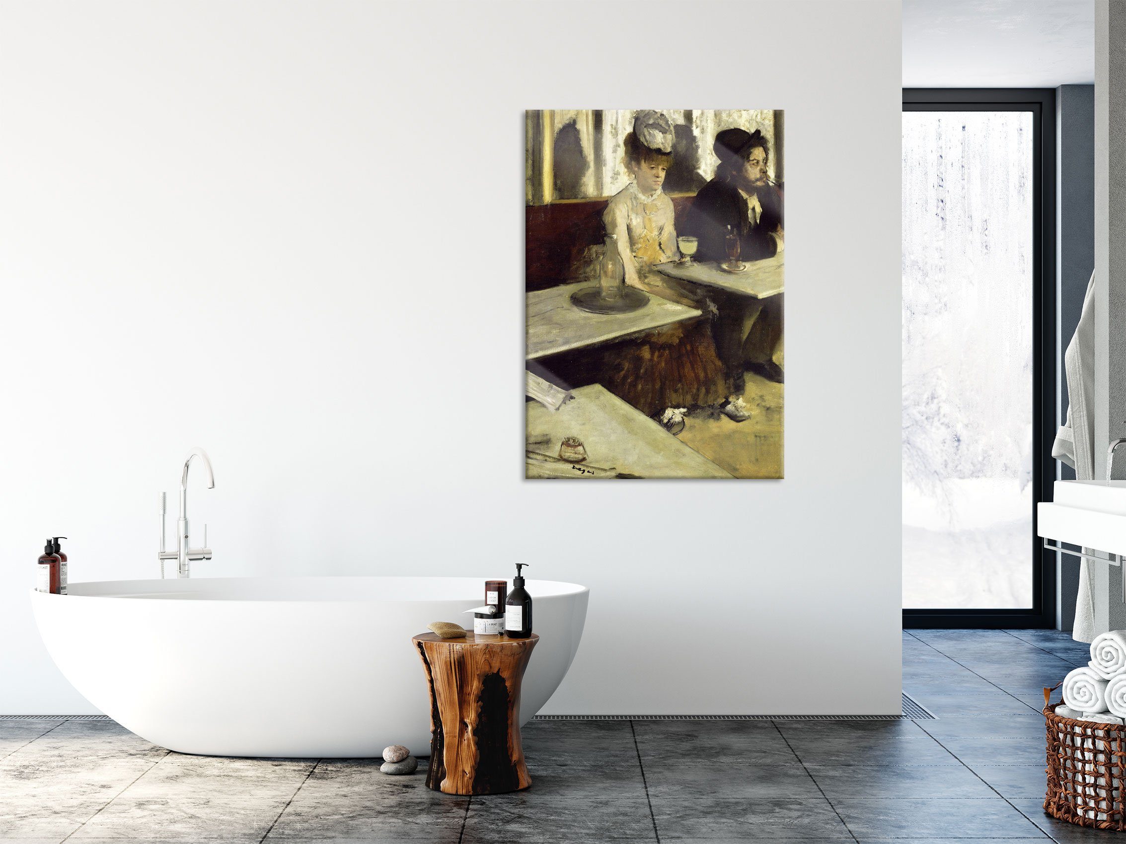 Pixxprint Glasbild Camille Pissarro - LE CHOU À PONTOISE, Camille Pissarro - LE CHOU À PONTOISE (1 St), Glasbild aus Echtglas, inkl. Aufhängungen und Abstandshalter