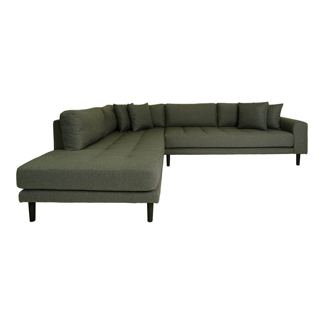 House Nordic Sofa Lido Sofa Ecksofa links gewendet 4 Kissen grün., 1 Teile