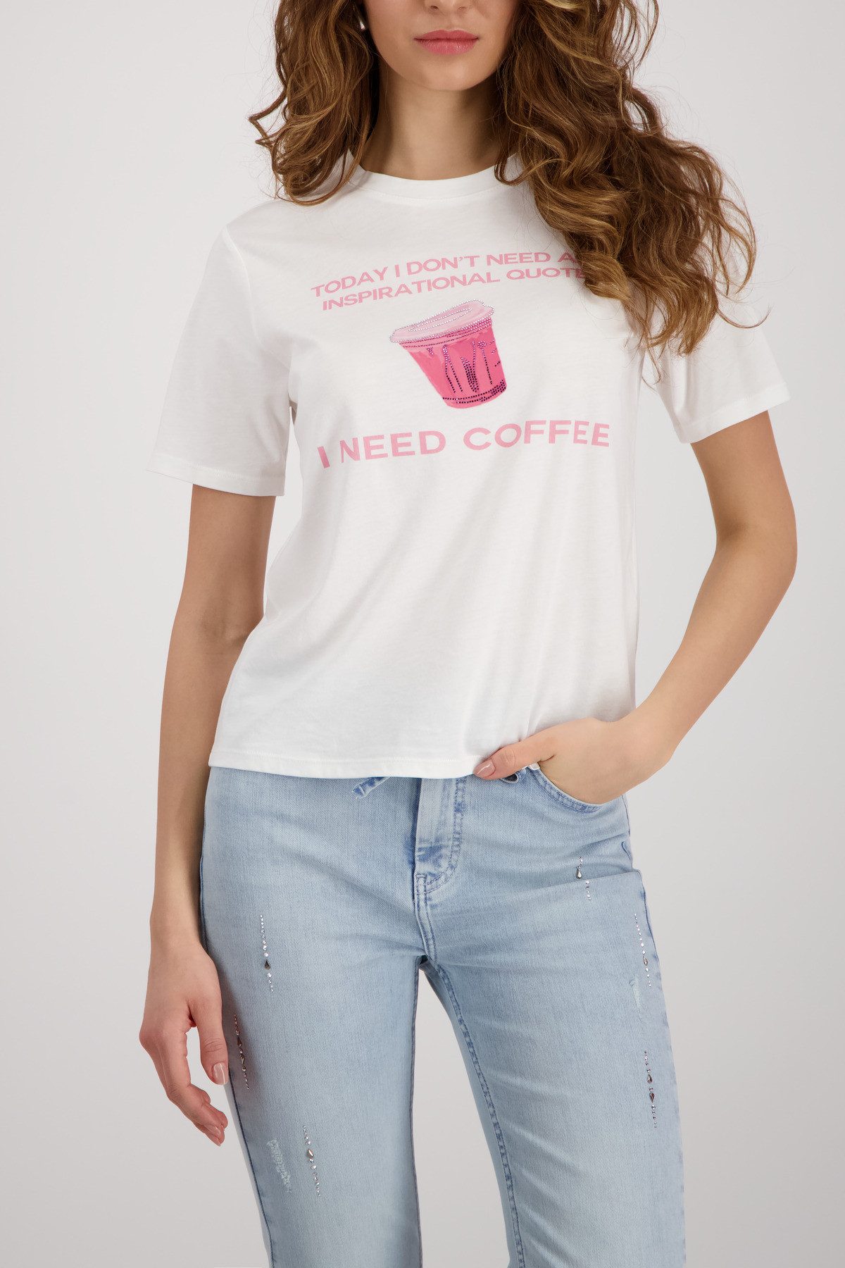 Monari T-Shirt Shirt Coffee to go Regular fit mit Print