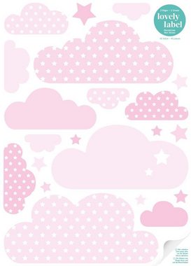 lovely label Wandsticker Wolken rosa - Wandtattoo Kinderzimmer Baby Mädchen