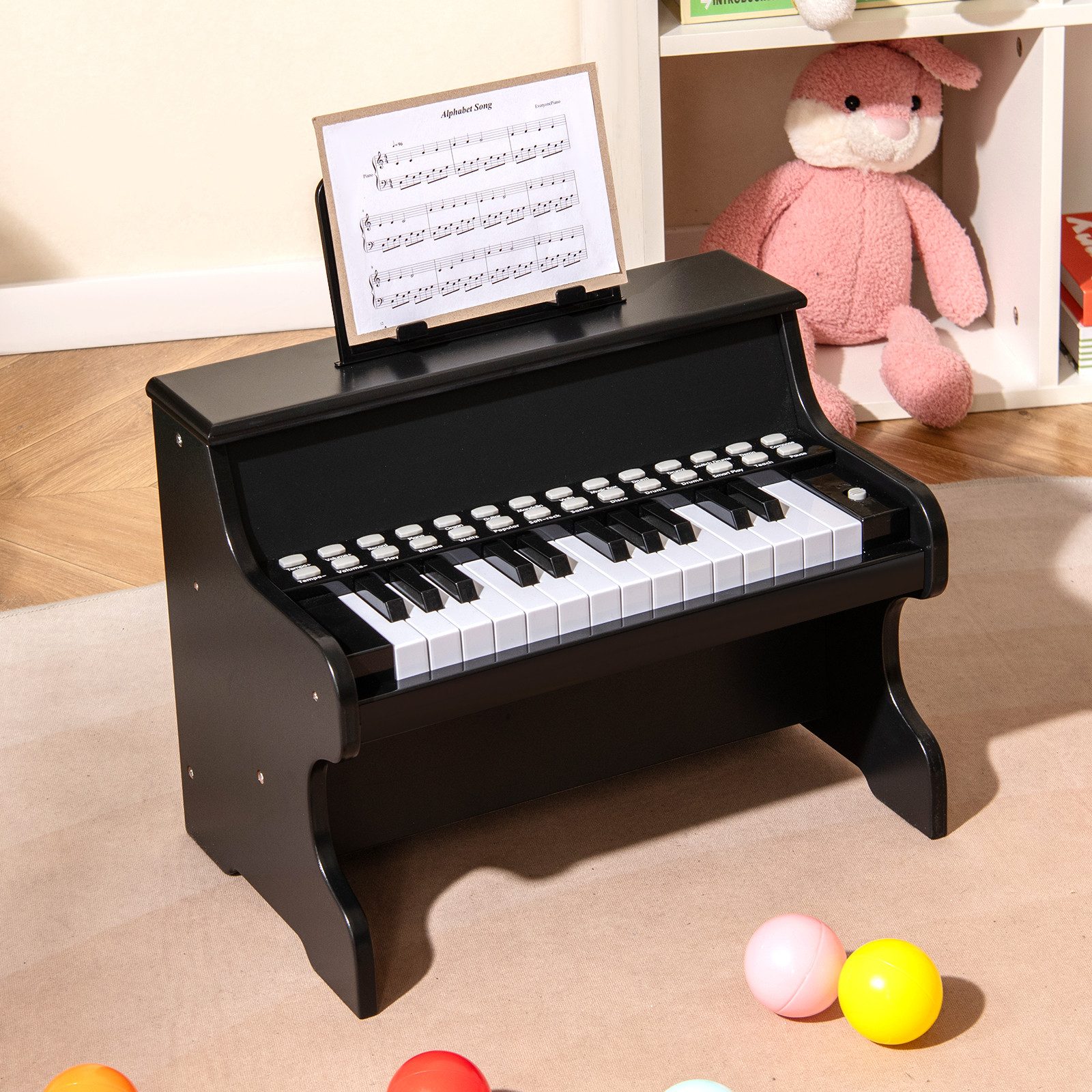 COSTWAY Spielzeug-Musikinstrument, 25 Tasten Digitalpiano Kinder, mini elektrisches Klavier